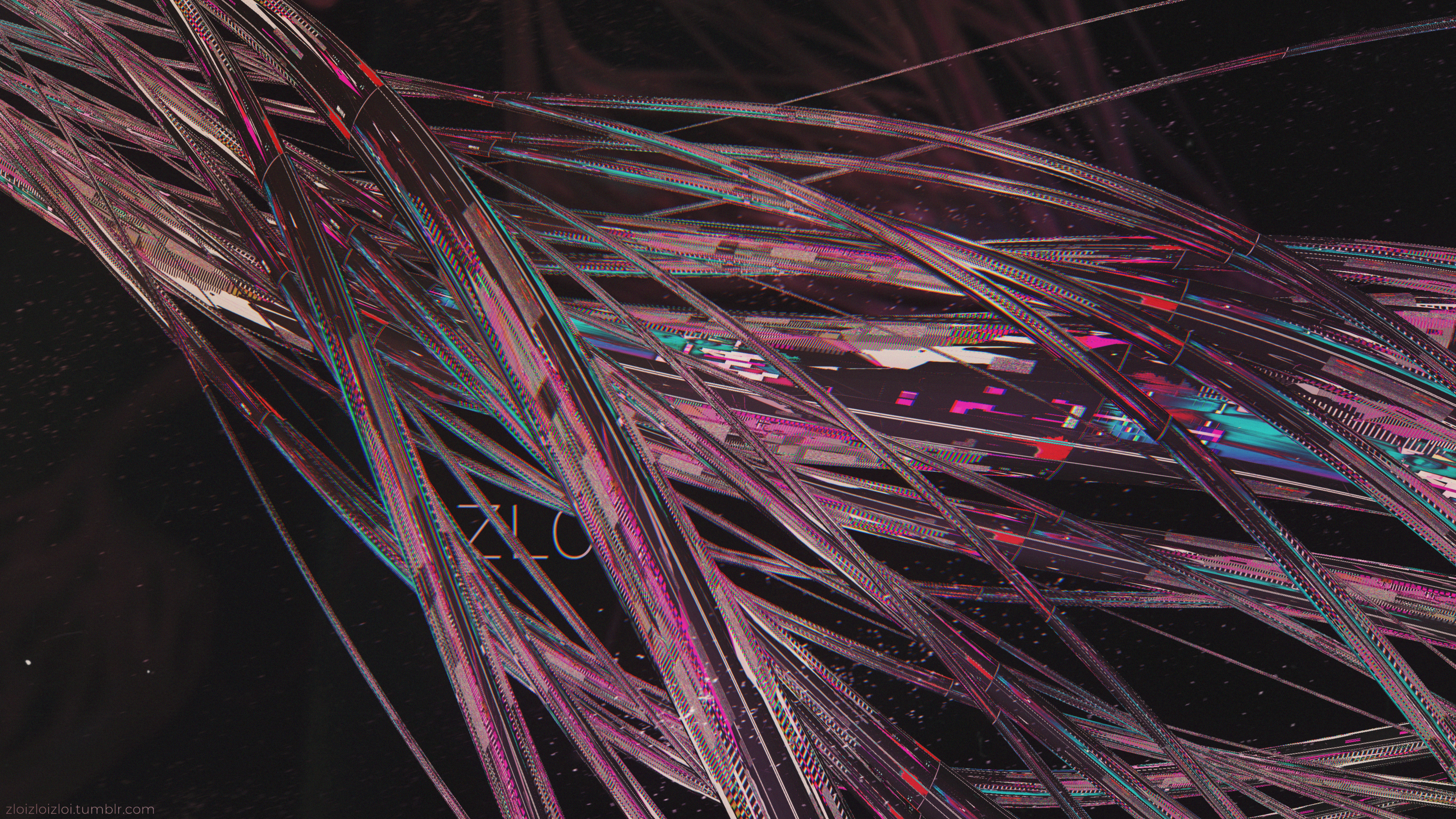 4K Abstract Glitch Art 3D Cyber HD Wallpaper