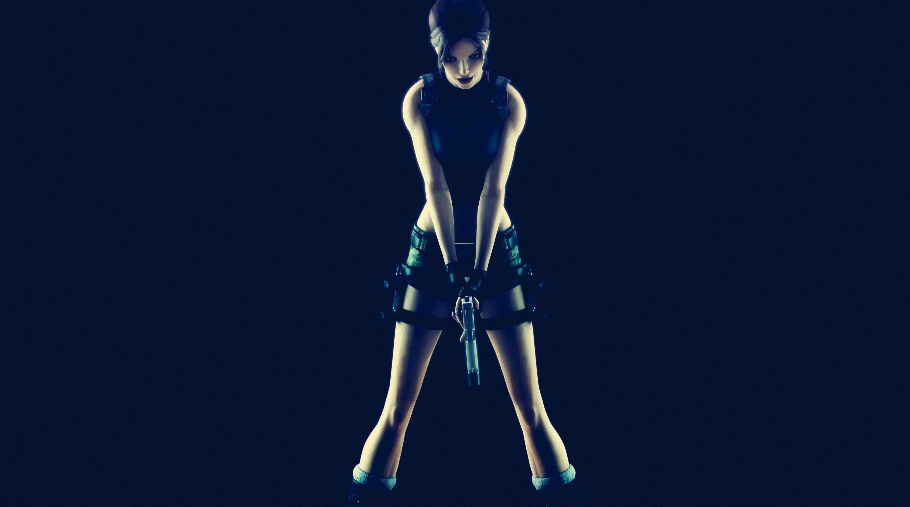 Lara Croft from Tomb Raider holding a pistol HD Wallpaper