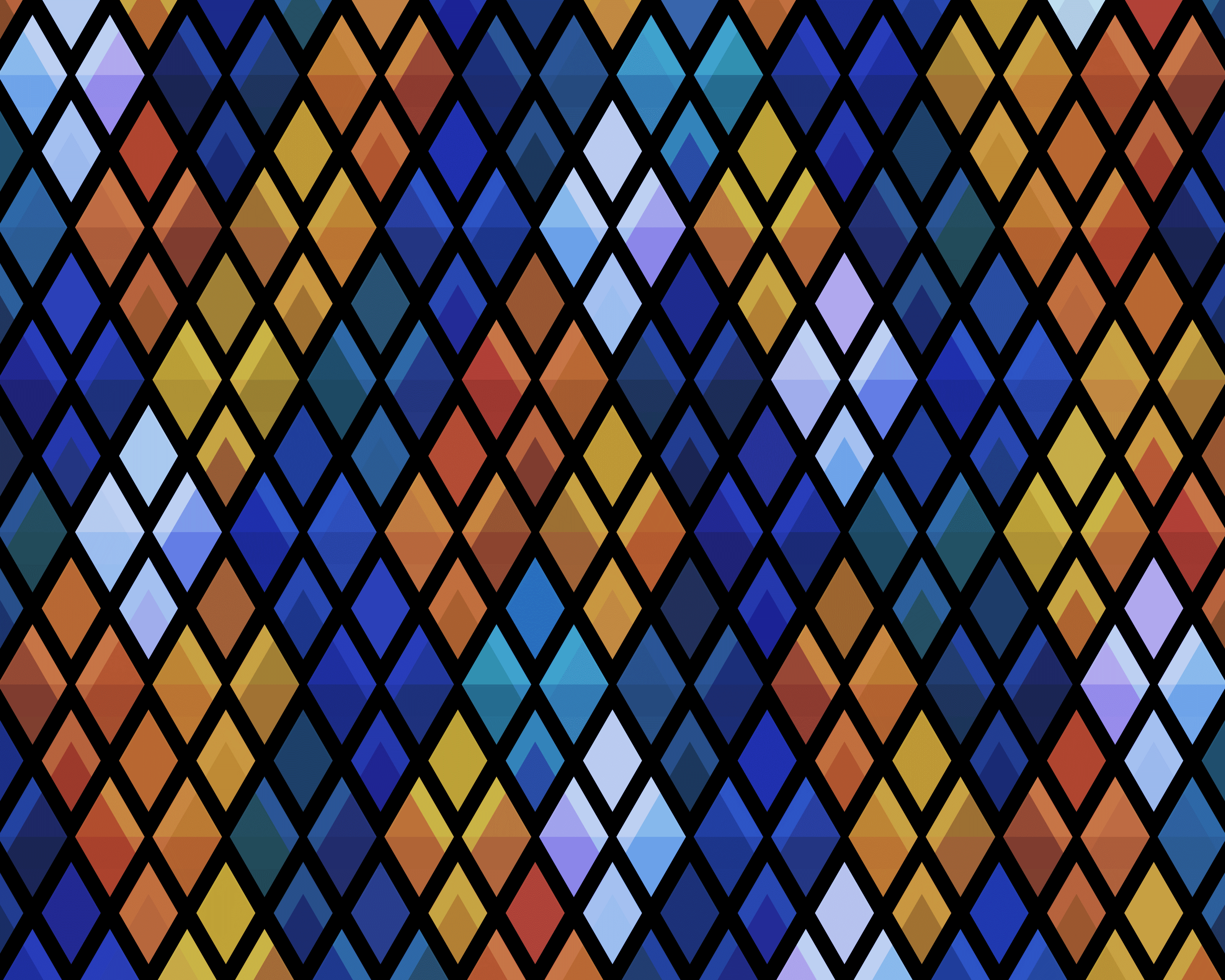 Abstract diamond pattern with orange and blue colors HD Wallpaper