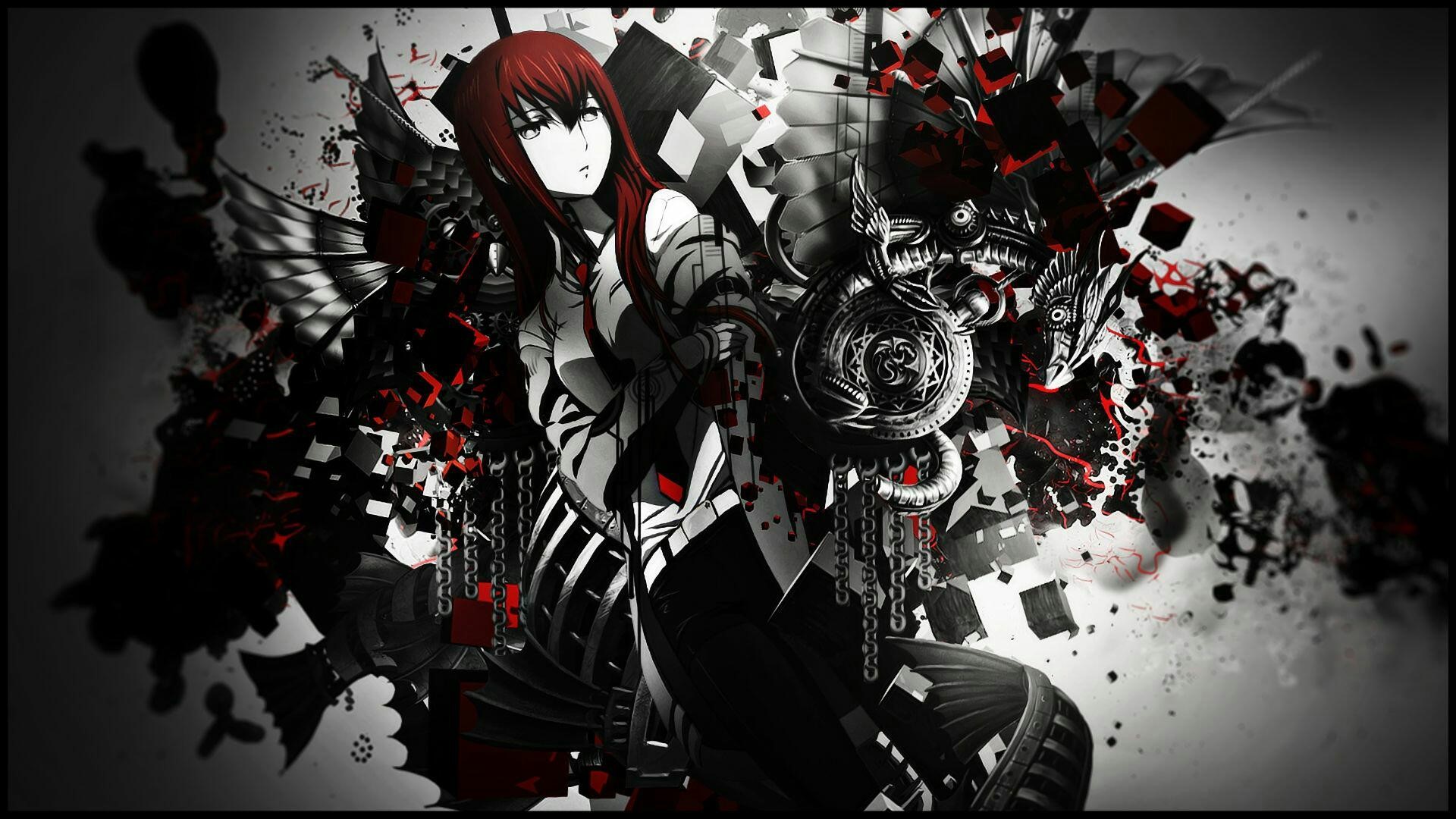 Makise Kurisu from Steins;Gate abstract art HD Wallpaper