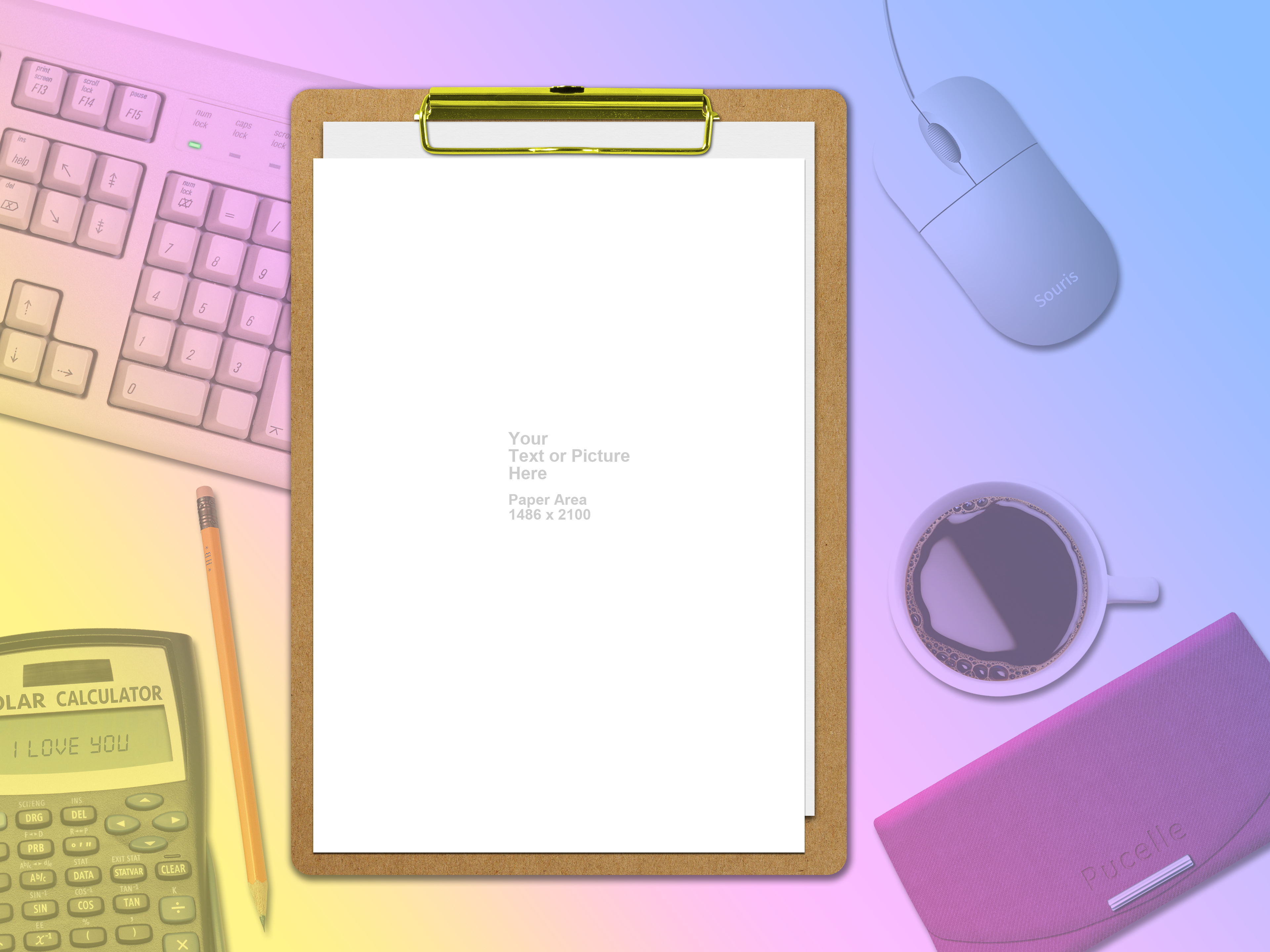 Office Desk with Keyboard, Mouse, Calculator, and Coffee HD Wallpaper