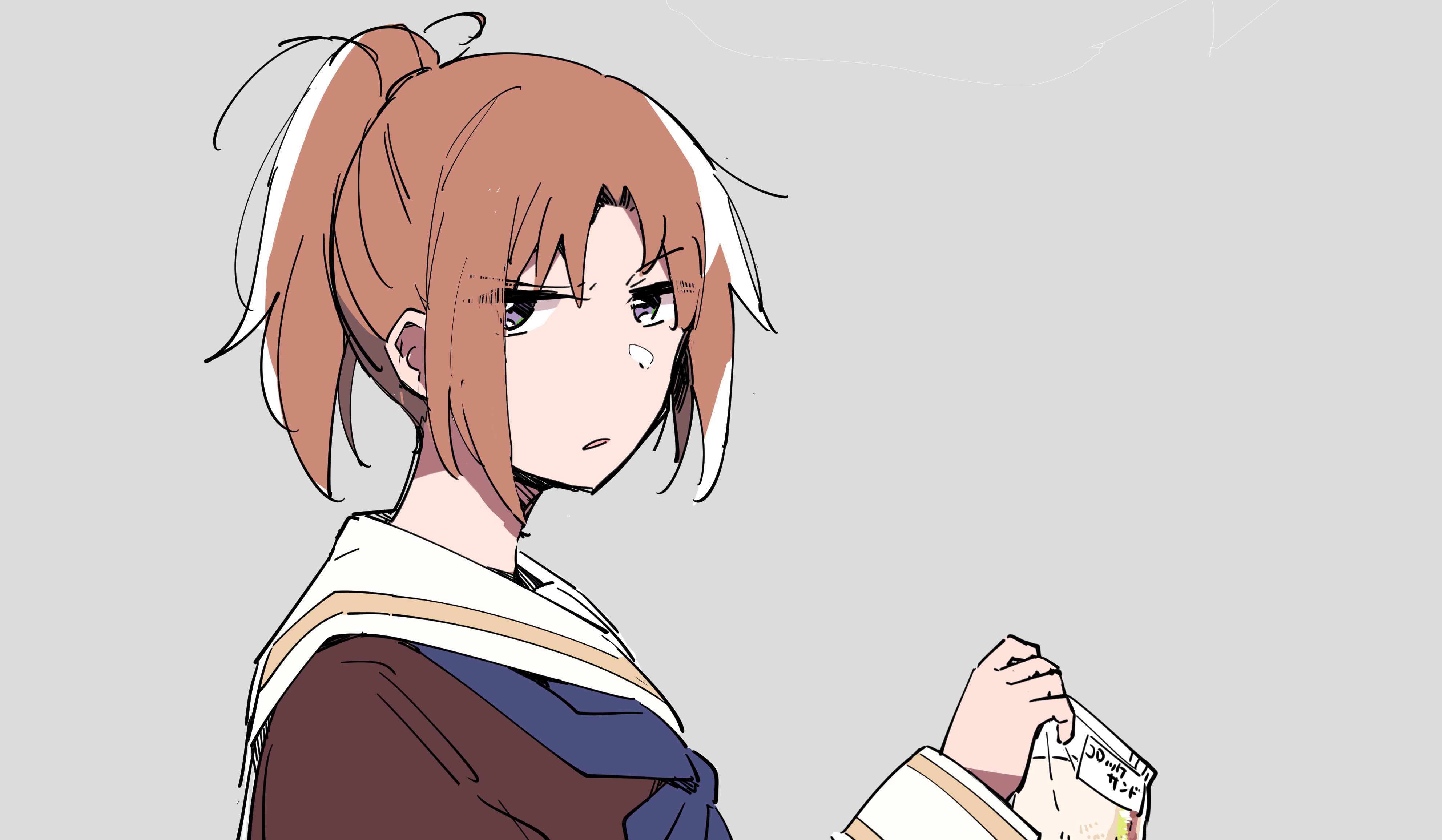 Nakagawa Natsuki from Hibike! Euphonium holding a snack HD Wallpaper