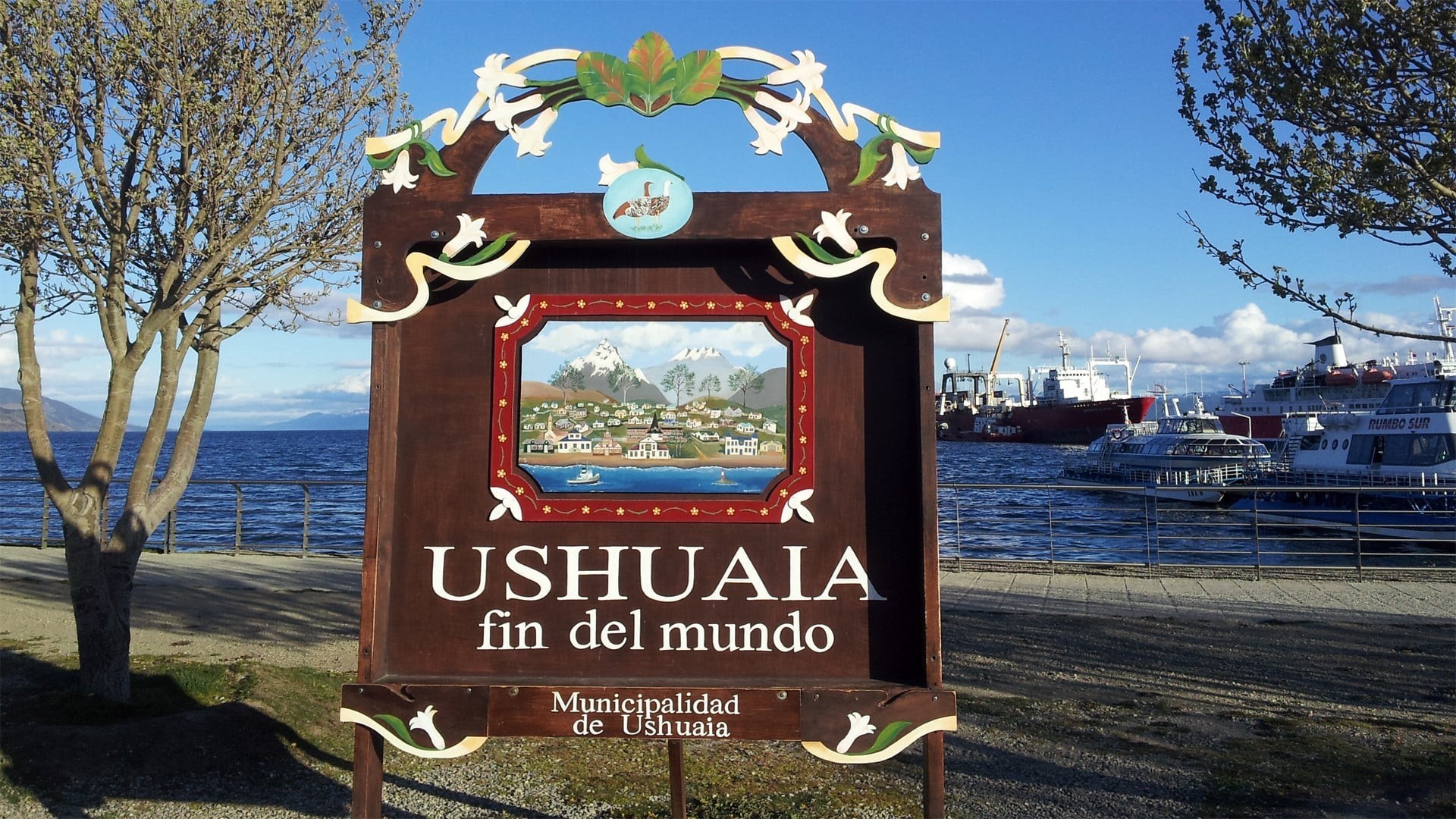 Ushuaia sign, "fin del mundo", Patagonia HD Wallpaper