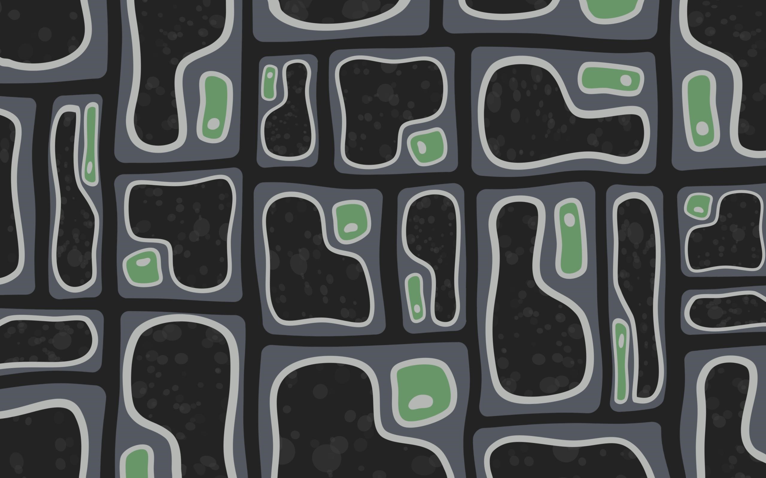 Abstract pattern with dark gray, light gray, and green shapes HD Wallpaper