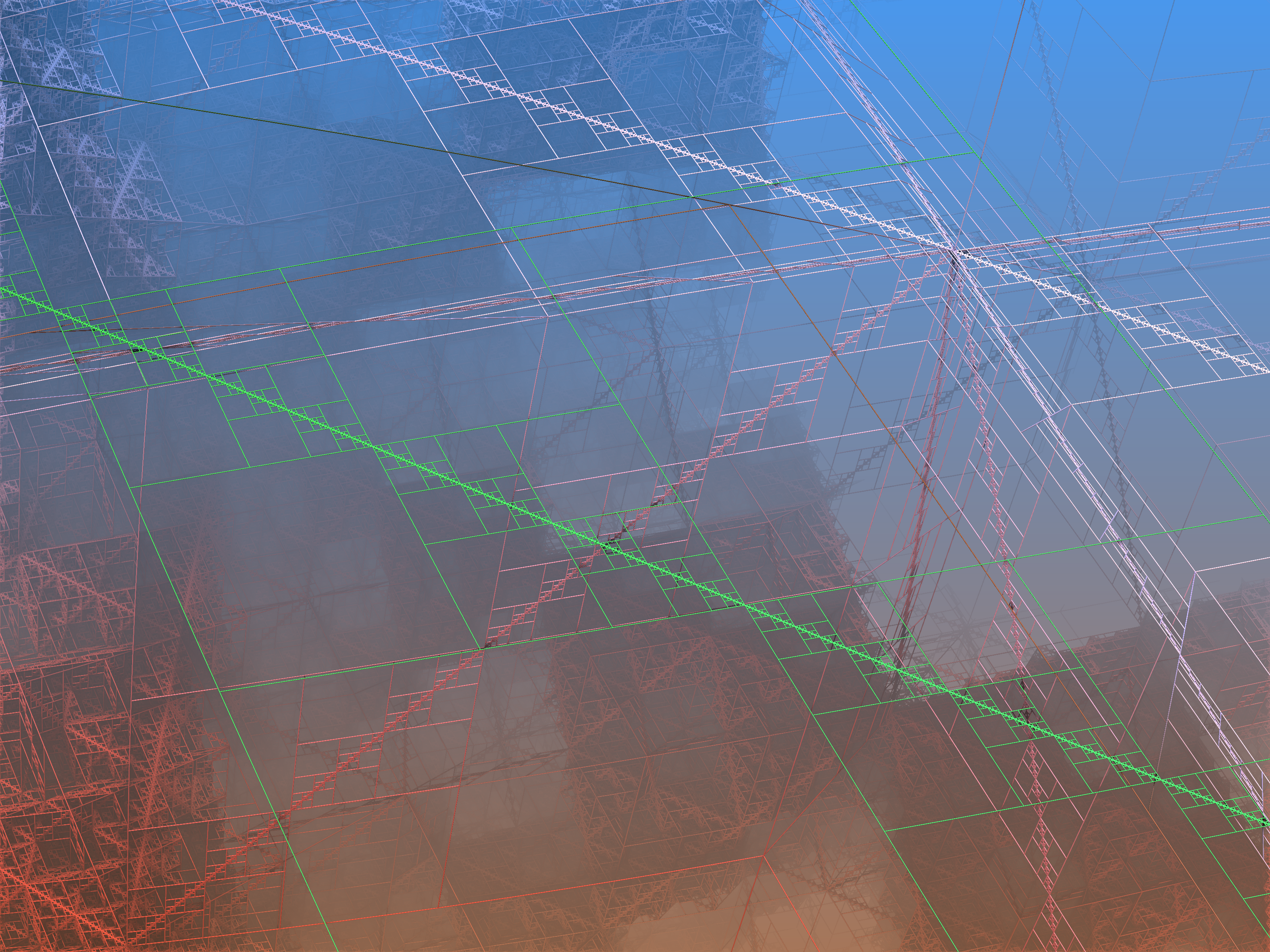 Abstract 3D fractal nets HD Wallpaper