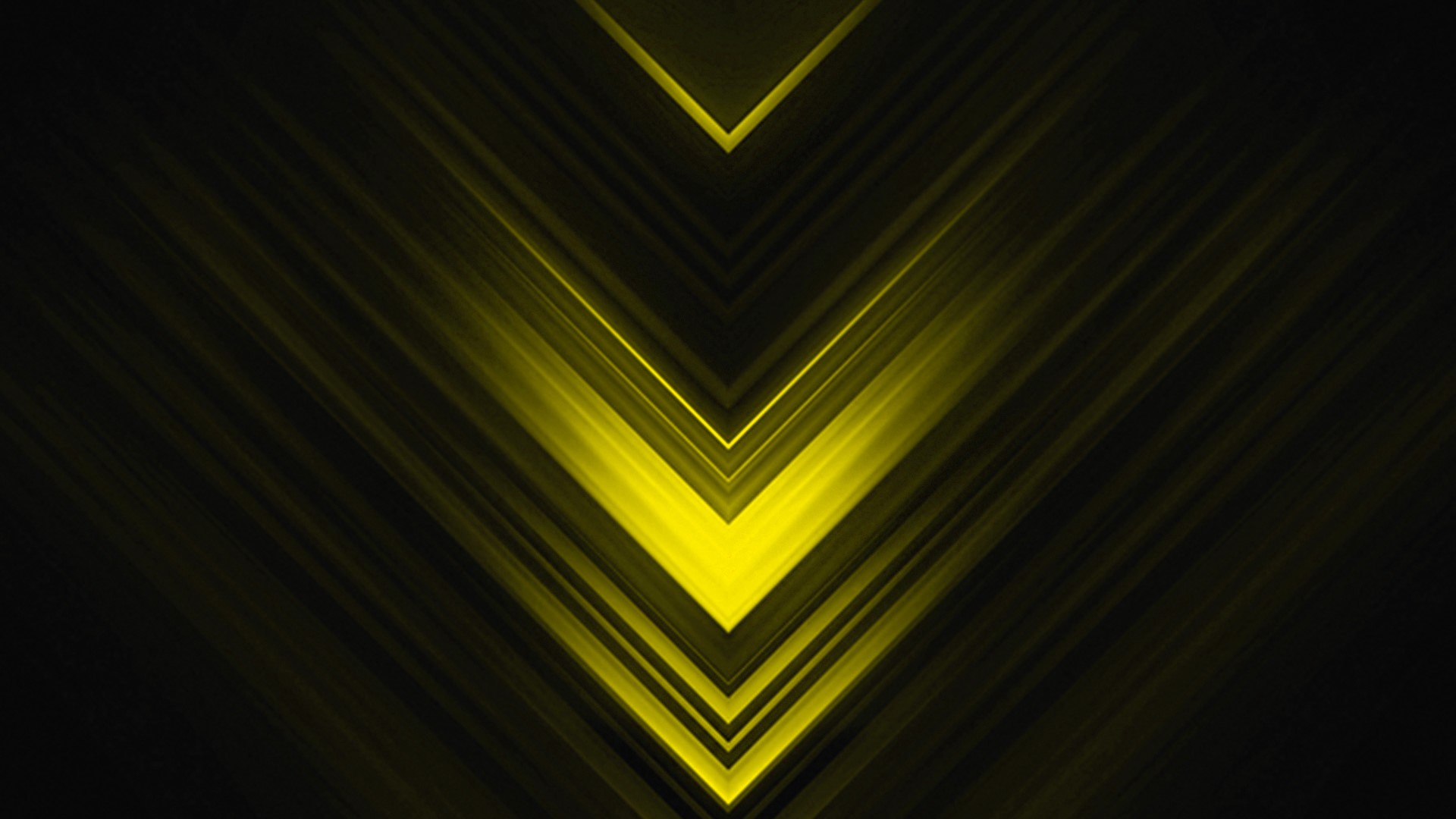 Abstract yellow geometric lines on a dark background HD Wallpaper