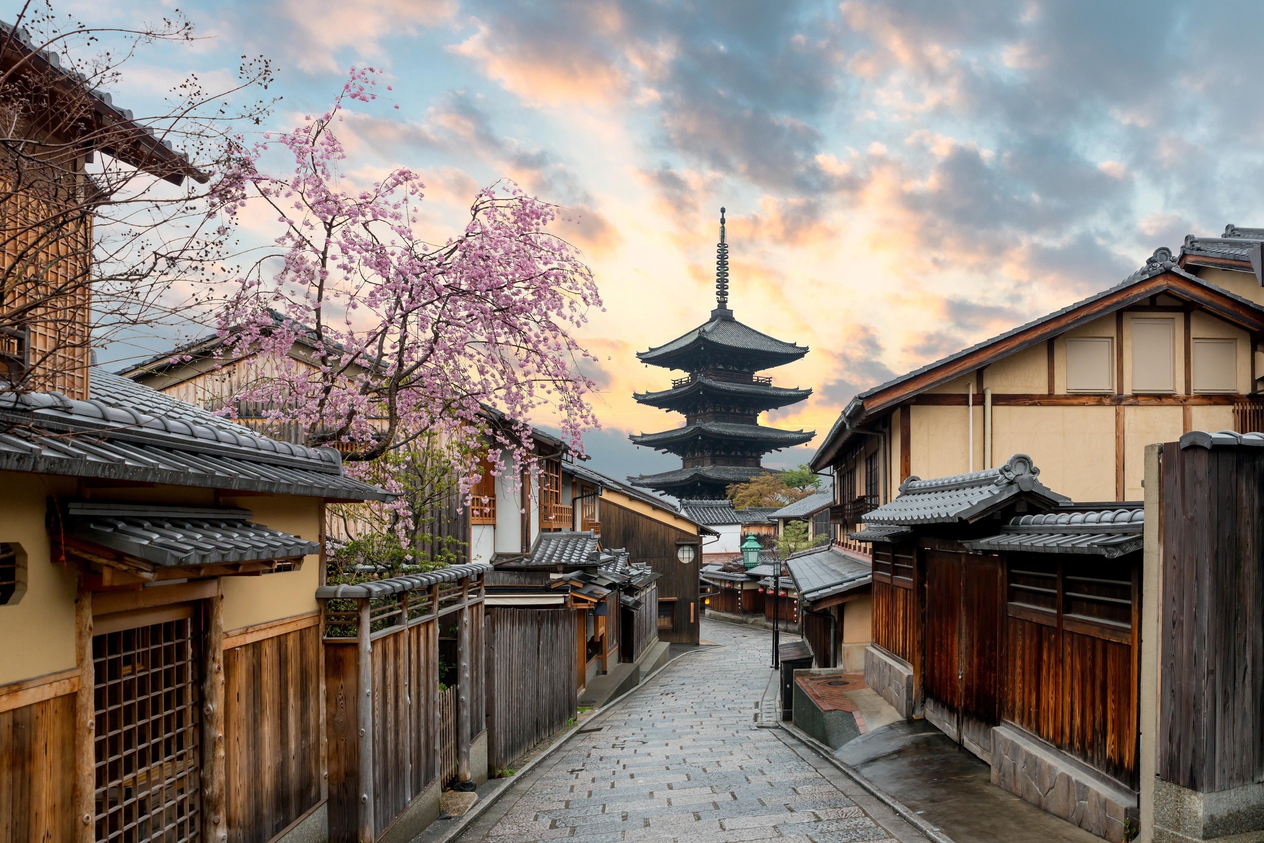 4K Street Kyoto Countries Town Asia Lantern City Urban City 