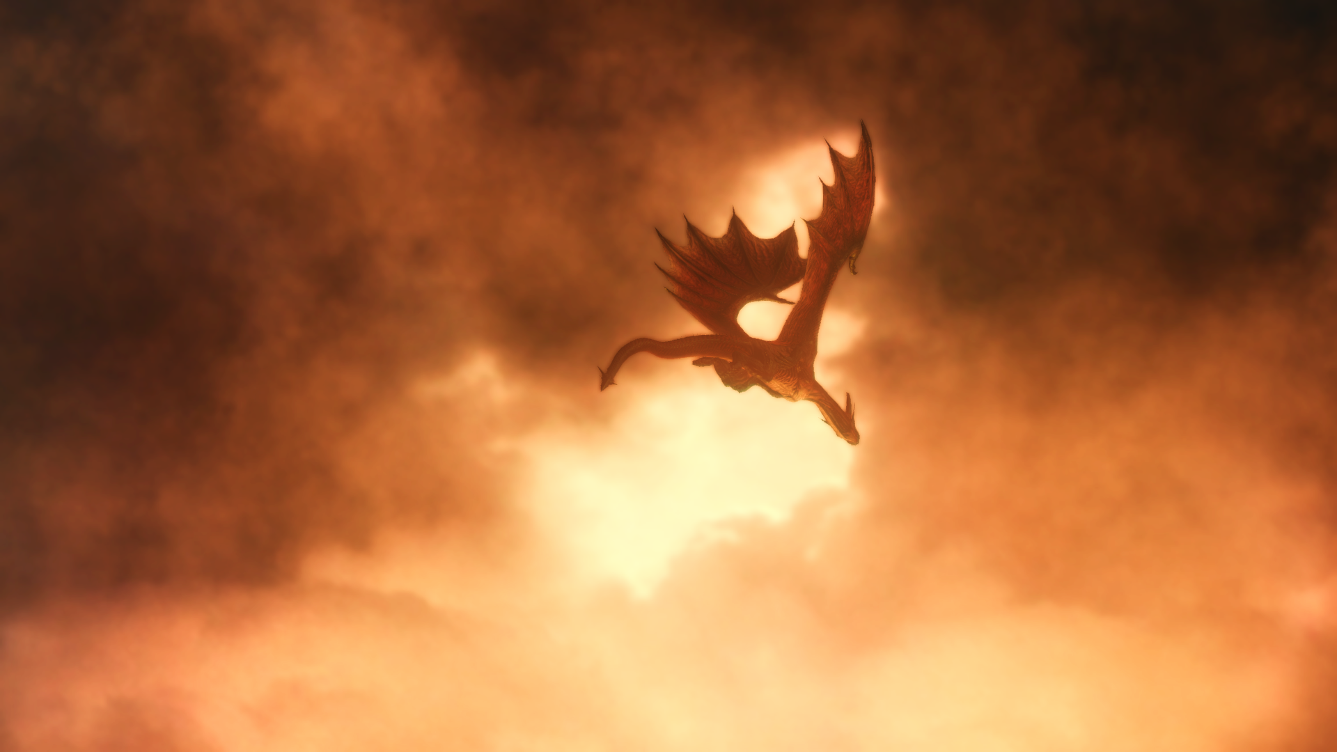 Dragon Grigori from Dragon's Dogma flying in the sky HD Wallpaper