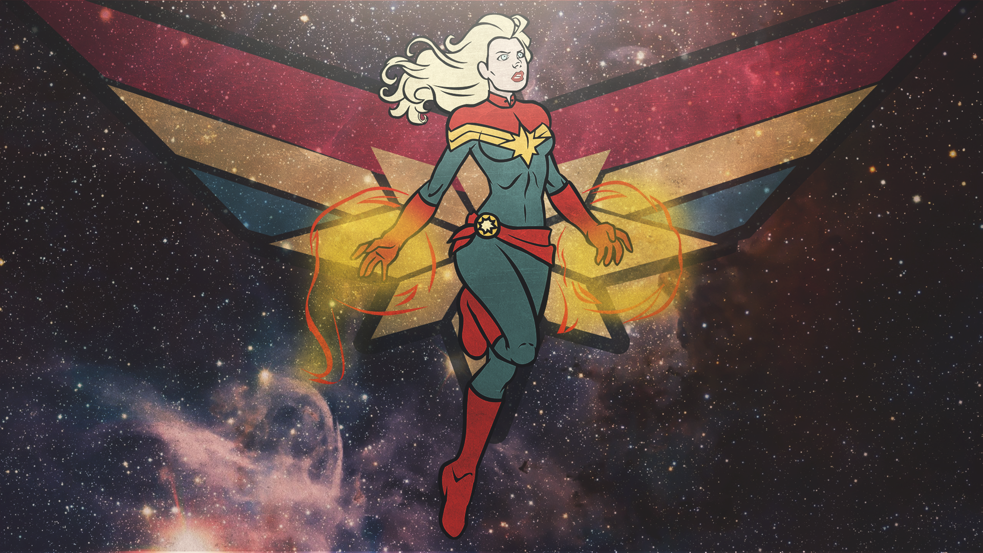 Captain Marvel from Marvel Heroes in Space HD Wallpaper