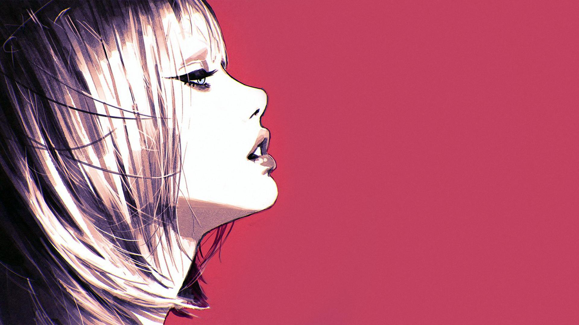 Woman in profile by Ilya Kuvshinov HD Wallpaper
