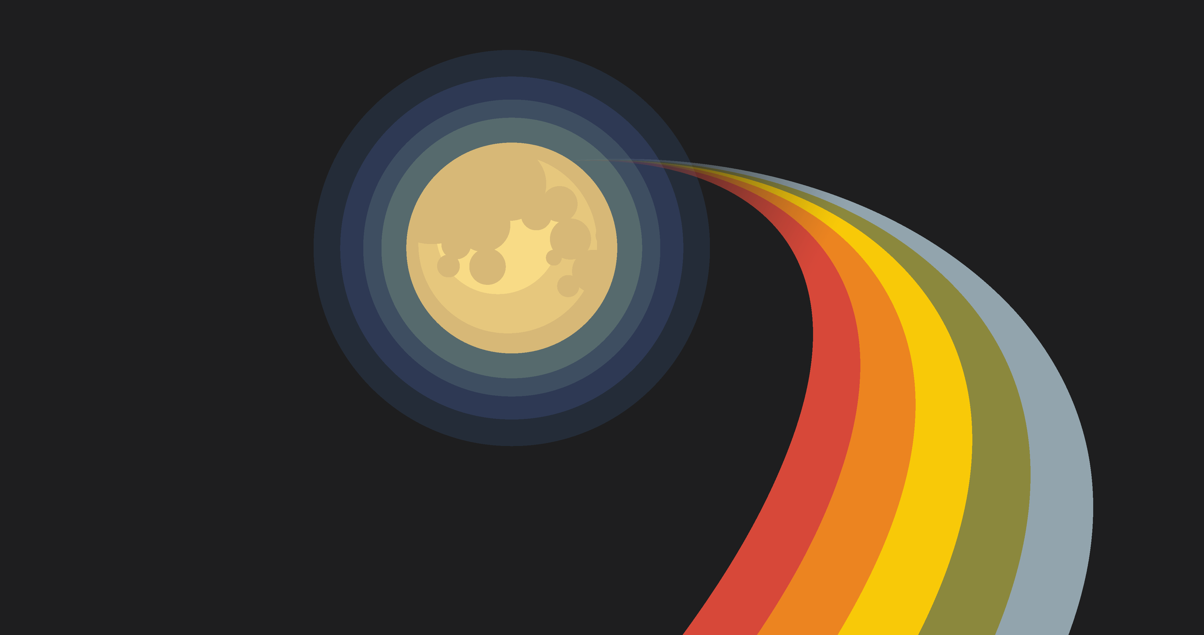 Minimalist Rainbow and Moon HD Wallpaper