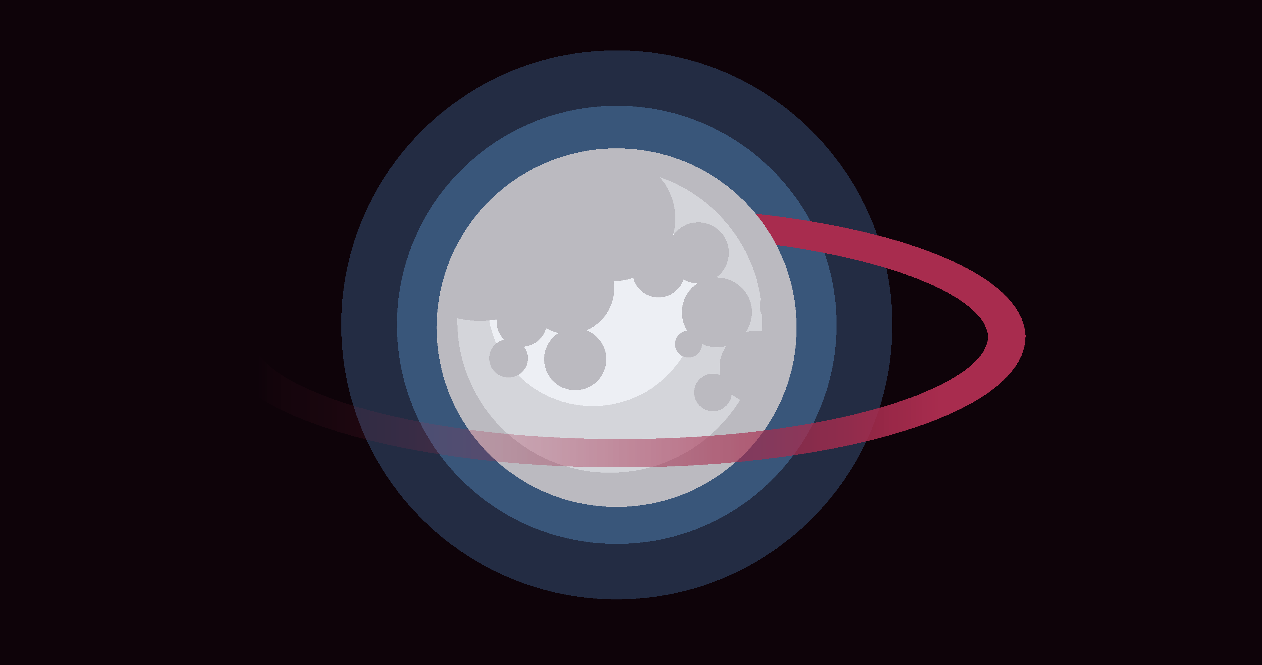 Minimalist Moon with Rings HD Wallpaper