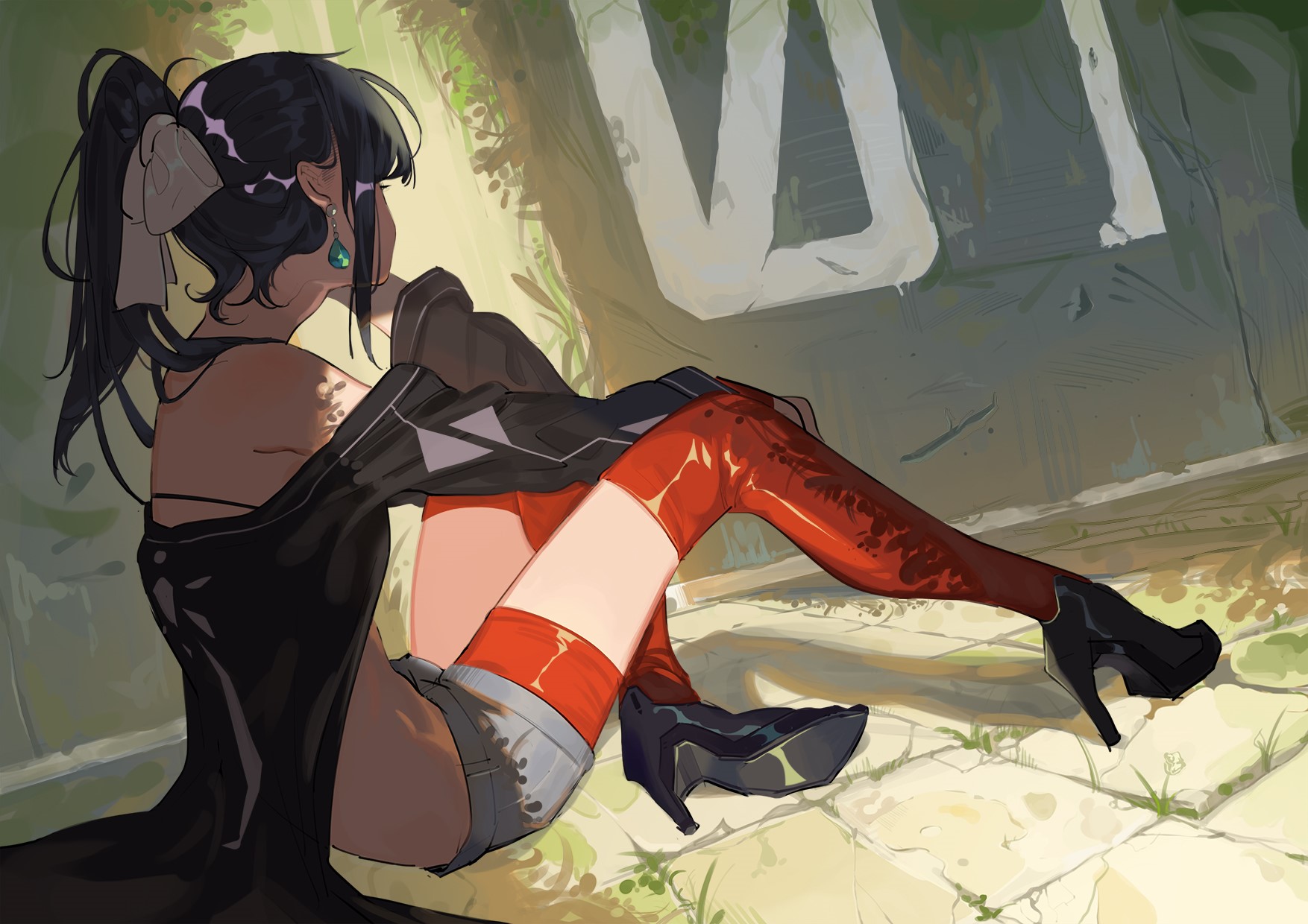 Krin from original characters, anime girl with ponytail HD Wallpaper