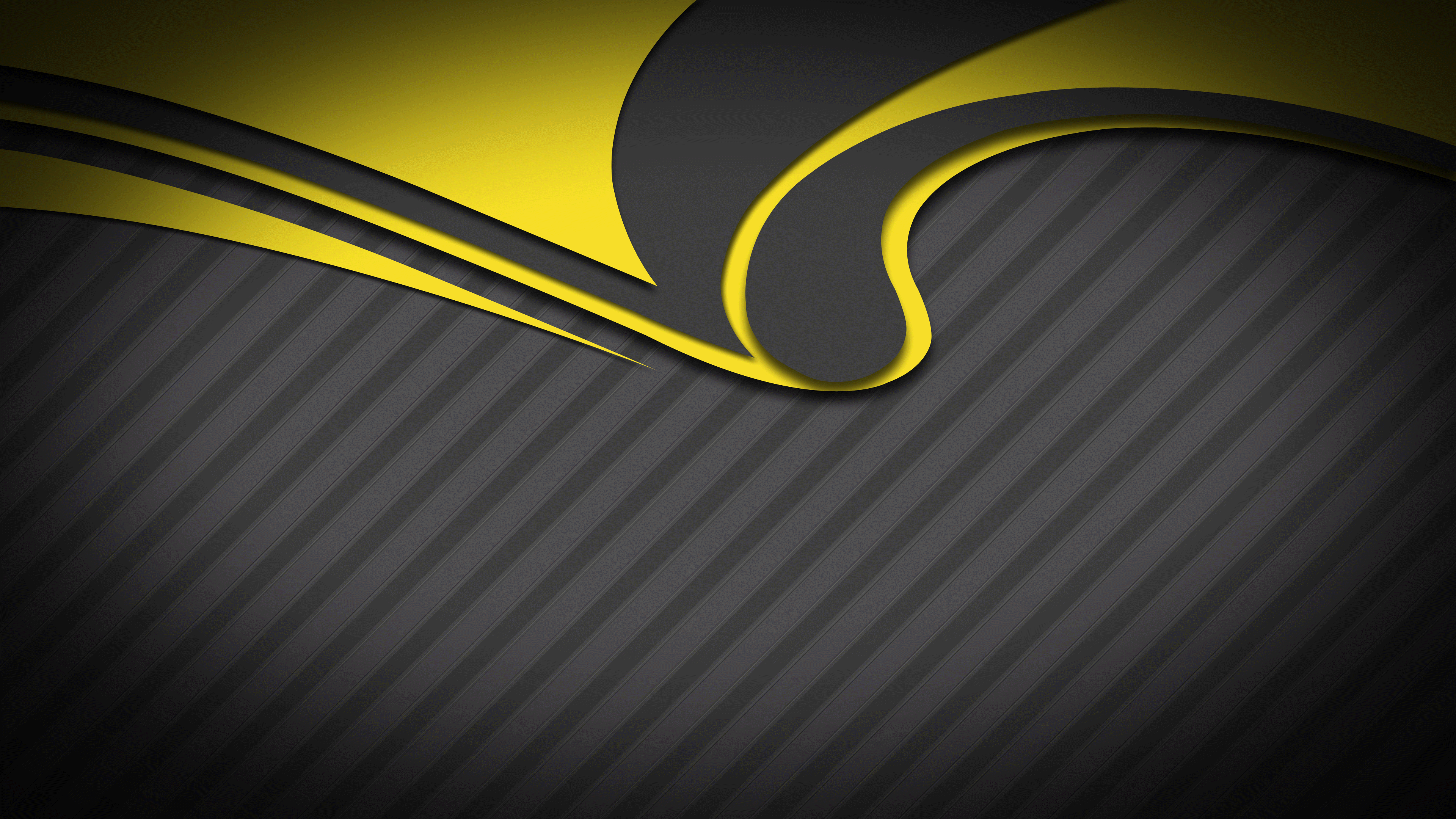 Abstract Yellow and Black Diagonal Stripes Texture 4K HD Wallpaper