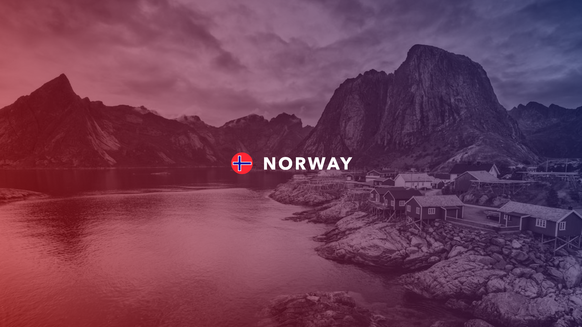 Norway flag and text over a mountain landscape HD Wallpaper