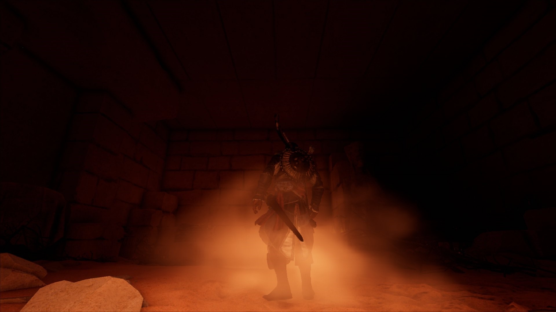 Bayek from Assassin's Creed: Origins in a tomb HD Wallpaper