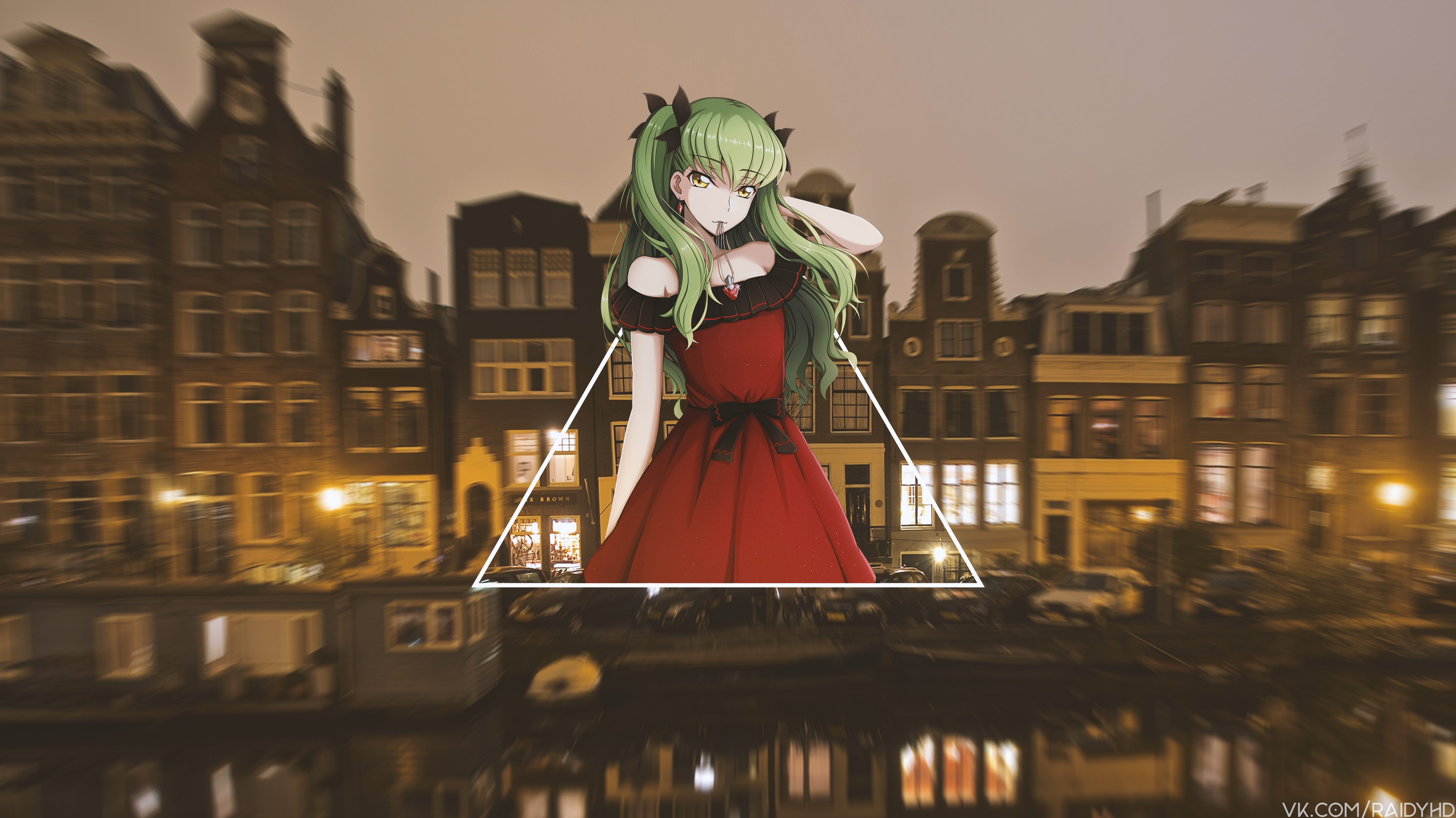 C.C. from Code Geass in Red Dress HD Wallpaper