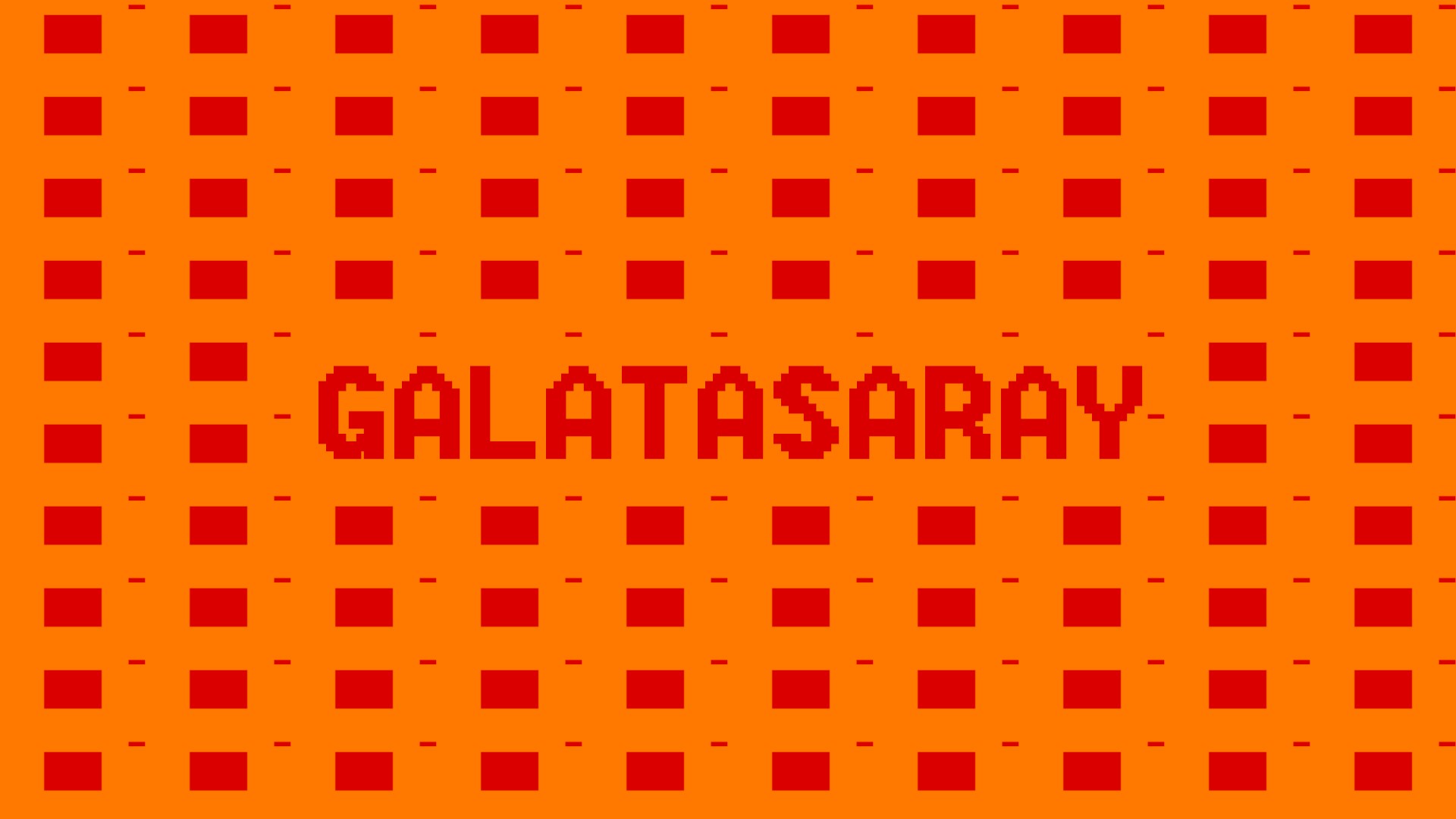 Galatasaray text on orange and red pixelated background HD Wallpaper