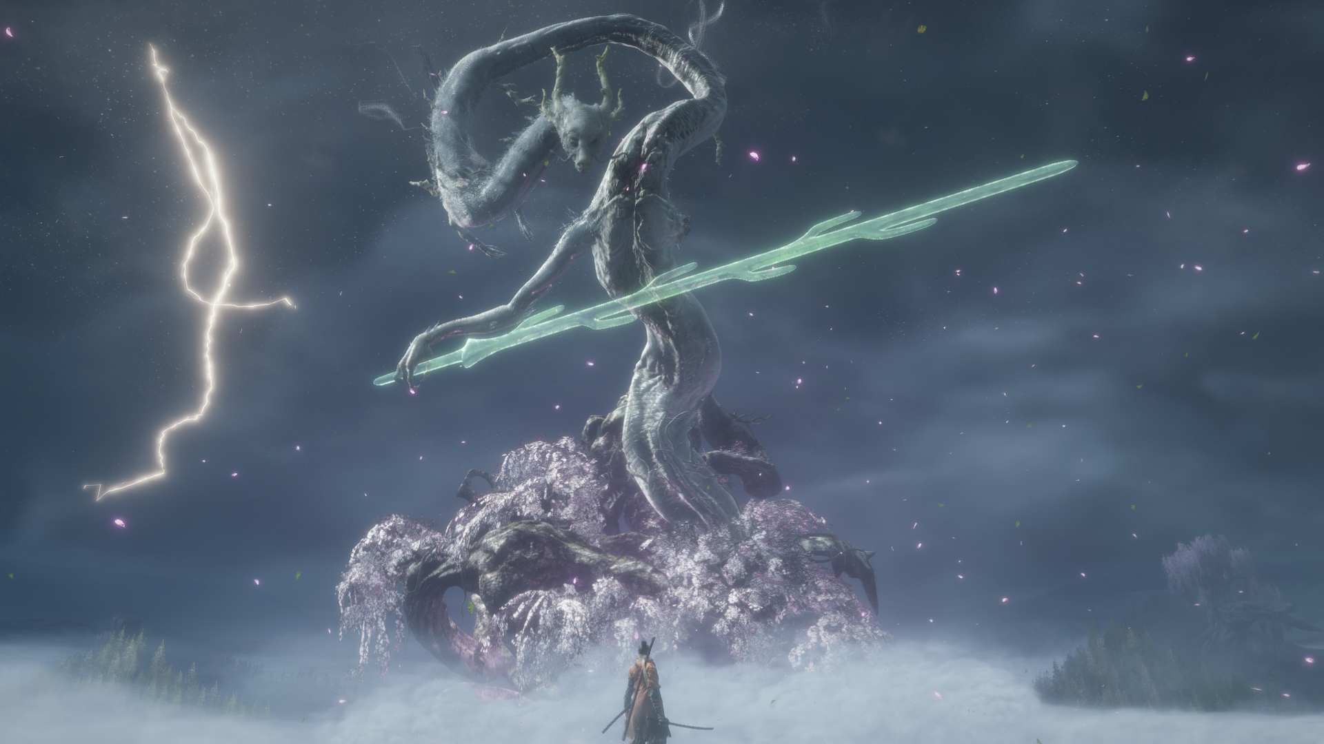 Sekiro: Shadows Die Twice - Great Serpent and Warrior HD Wallpaper