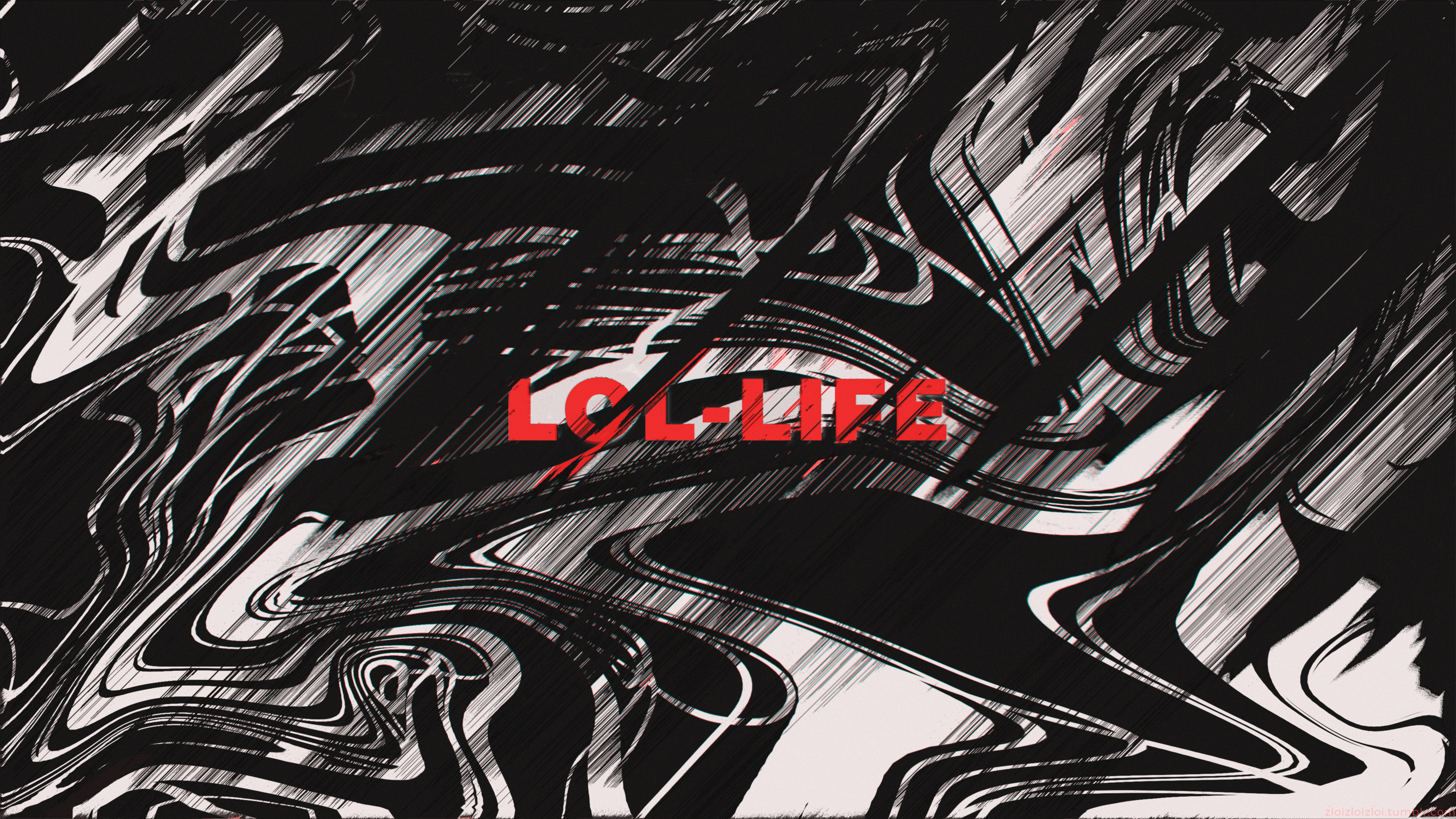 Glitch Art with LOL-LIFE Text HD Wallpaper