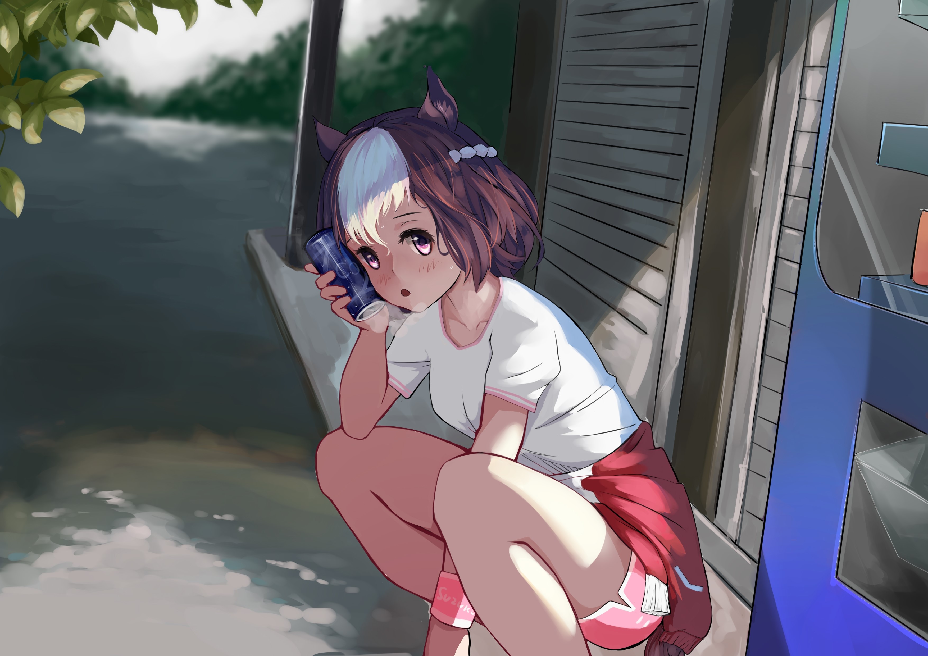Special Week from Uma Musume Pretty Derby with a drink HD Wallpaper