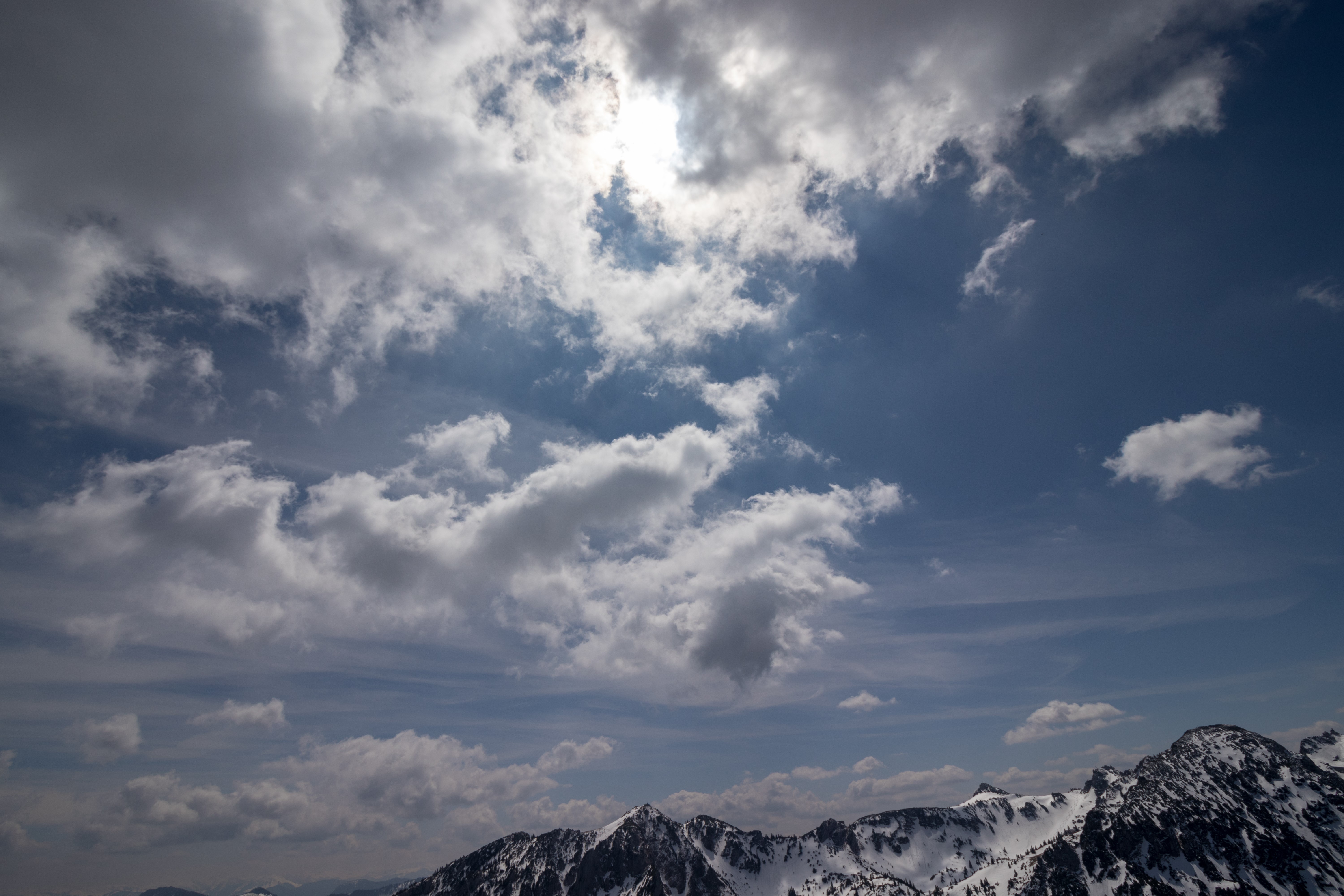 4K Sky Blue Clouds Over Snow Mountains HD Wallpaper