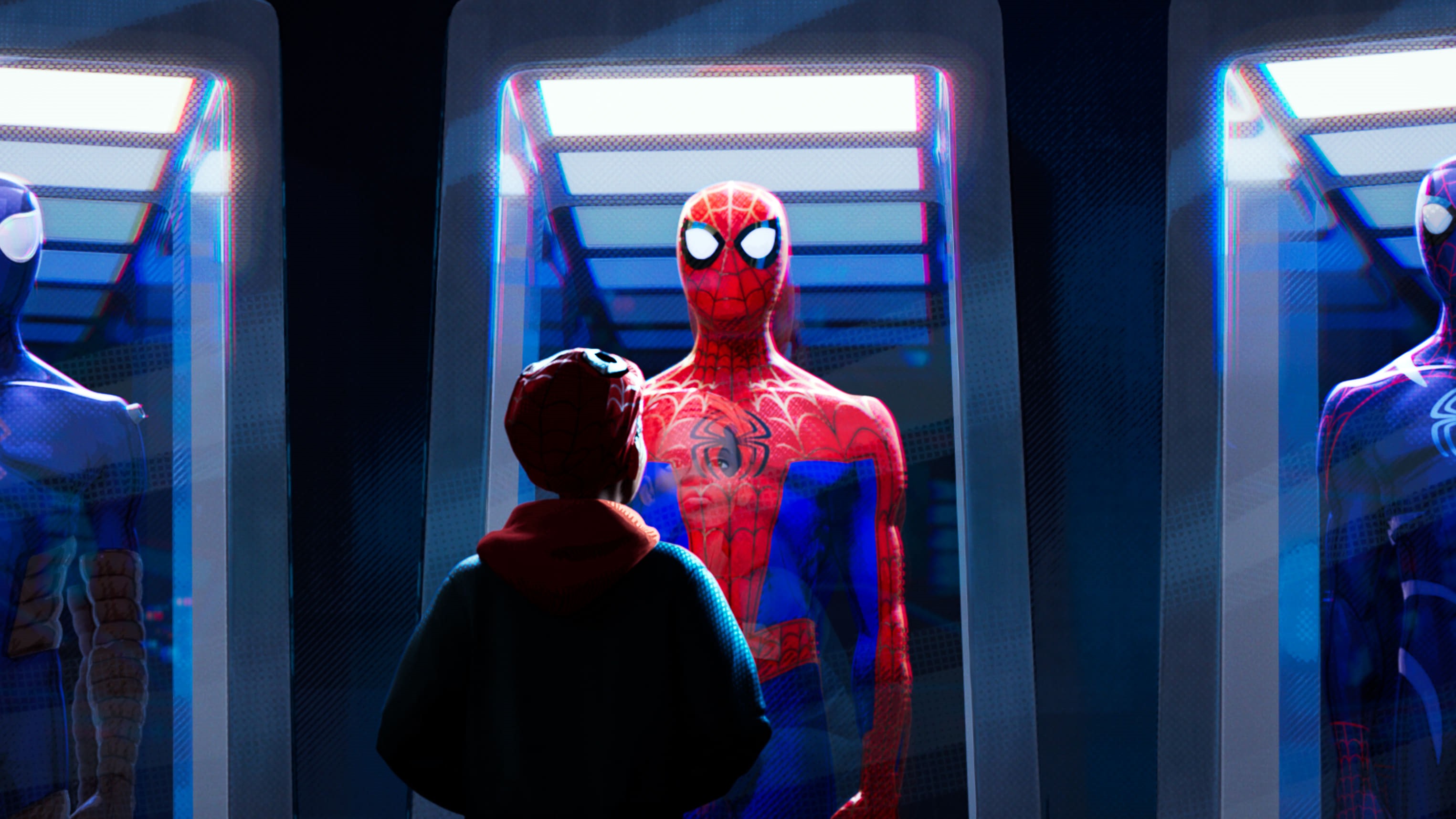 Miles Morales and Spider-Man suits in Spider-Man: Into the Spider-Verse HD Wallpaper