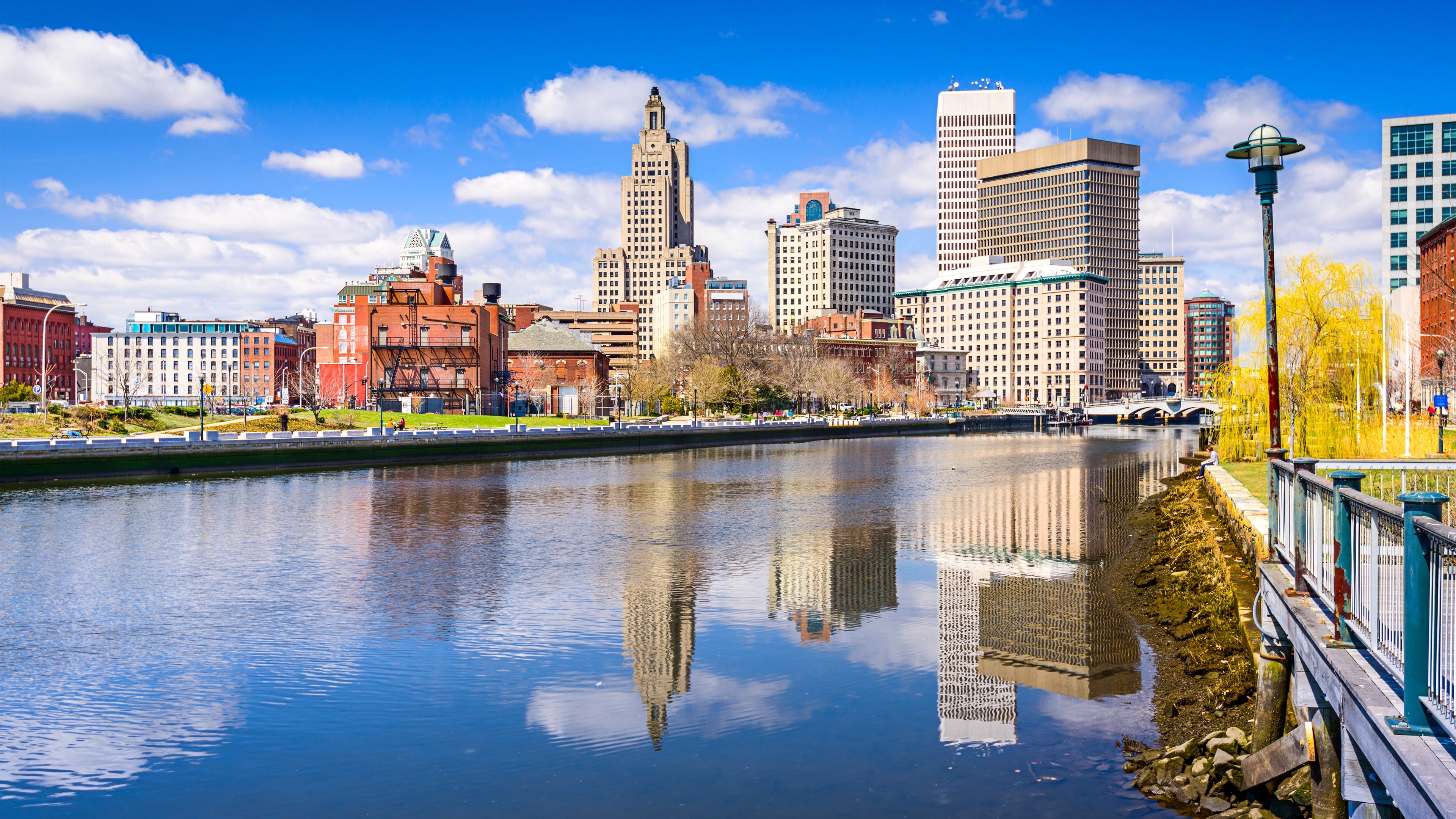 Providence Rhode Island Skyline Reflection HD Wallpaper