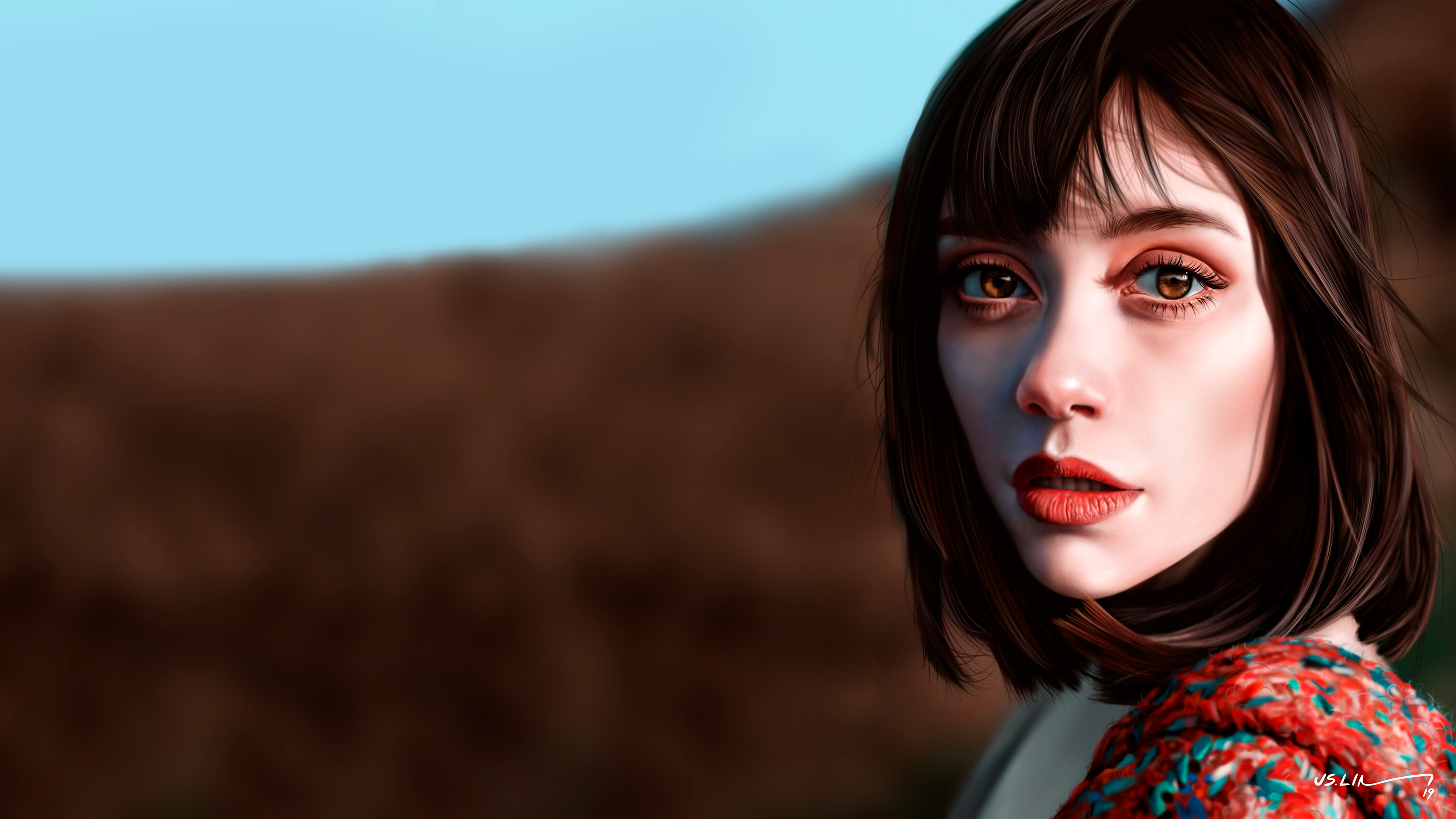 4K Realistic Painting of Mary Elizabeth Navarro by Jinsung Lim HD Wallpaper