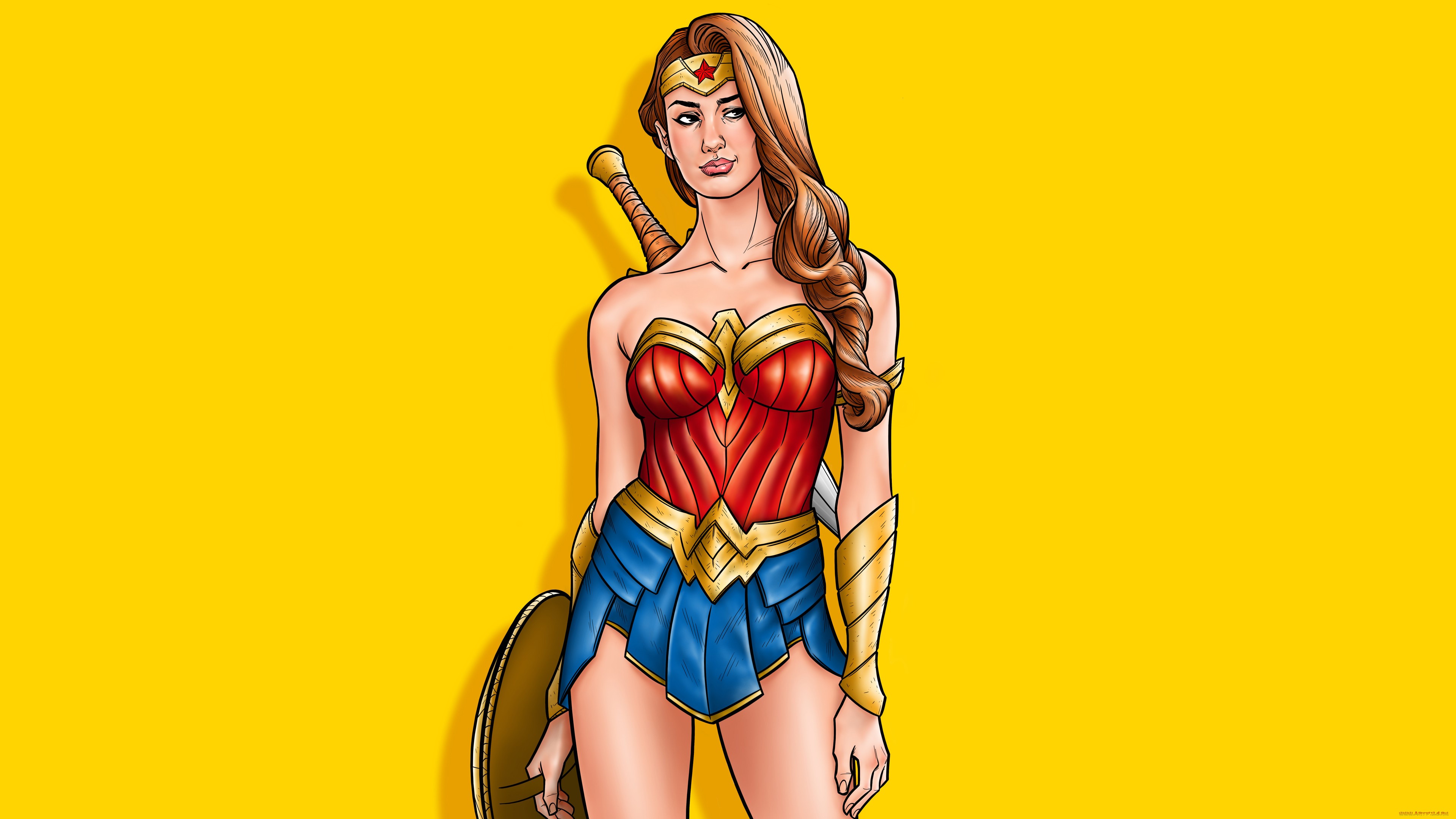Wonder Woman with Sword and Shield HD Wallpaper