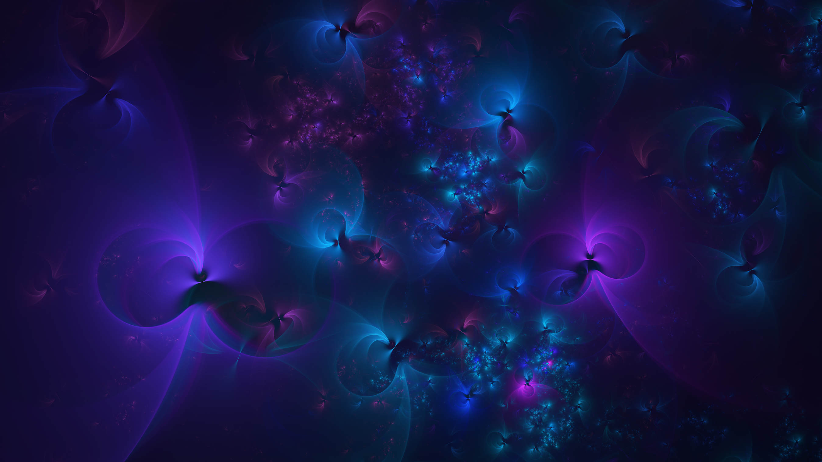 Abstract fractal digital art with purple and blue hues HD Wallpaper