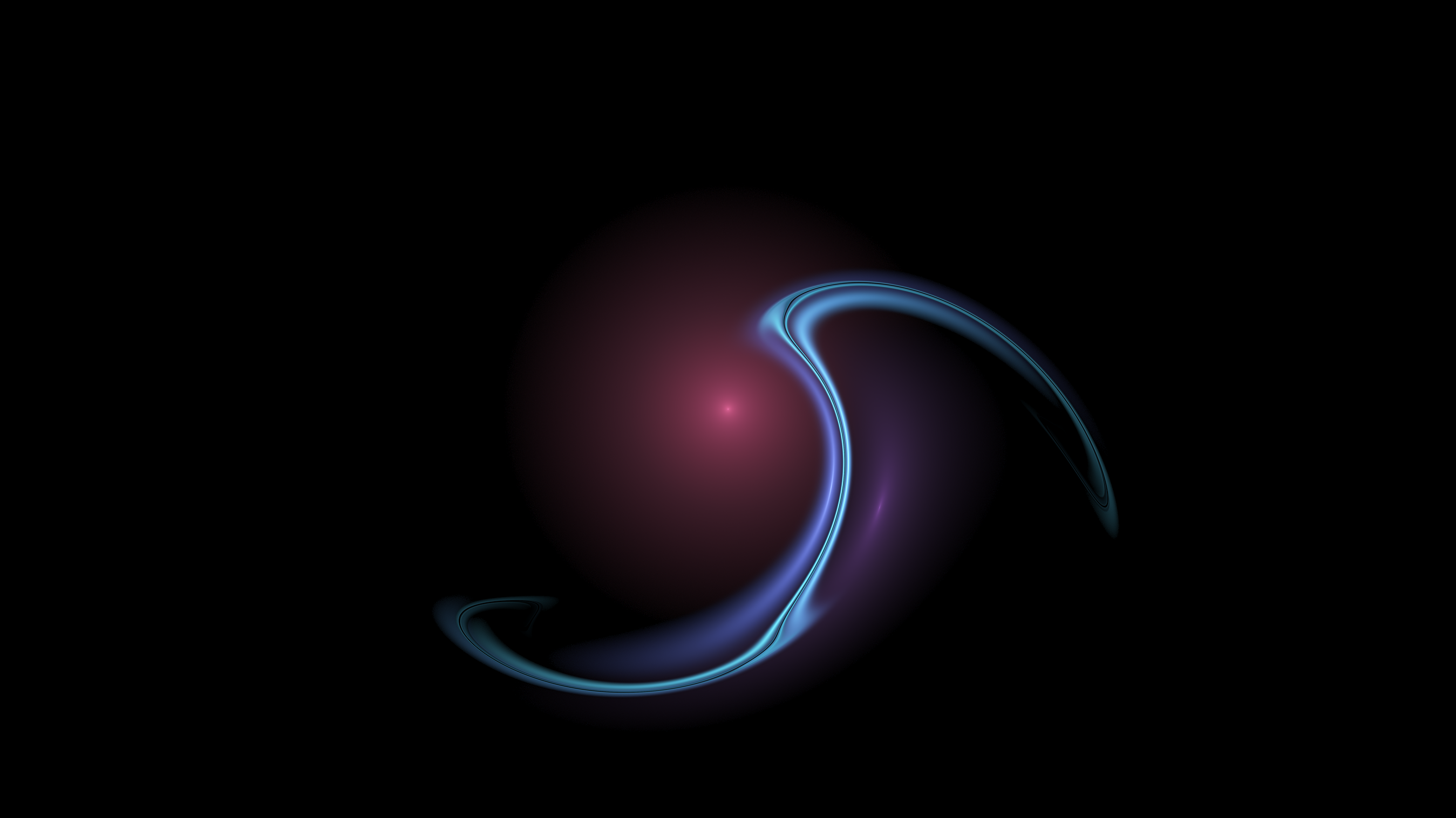 Abstract fractal with swirling blue and pink light HD Wallpaper