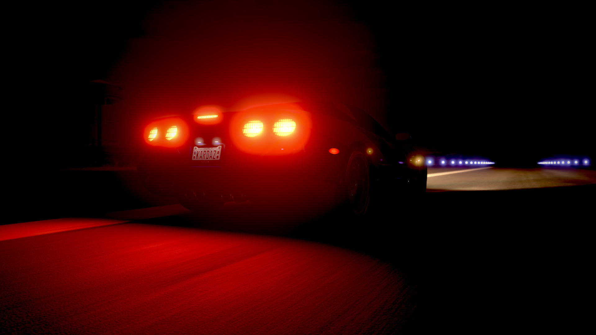Car taillights at night in Forza Horizon 3 HD Wallpaper