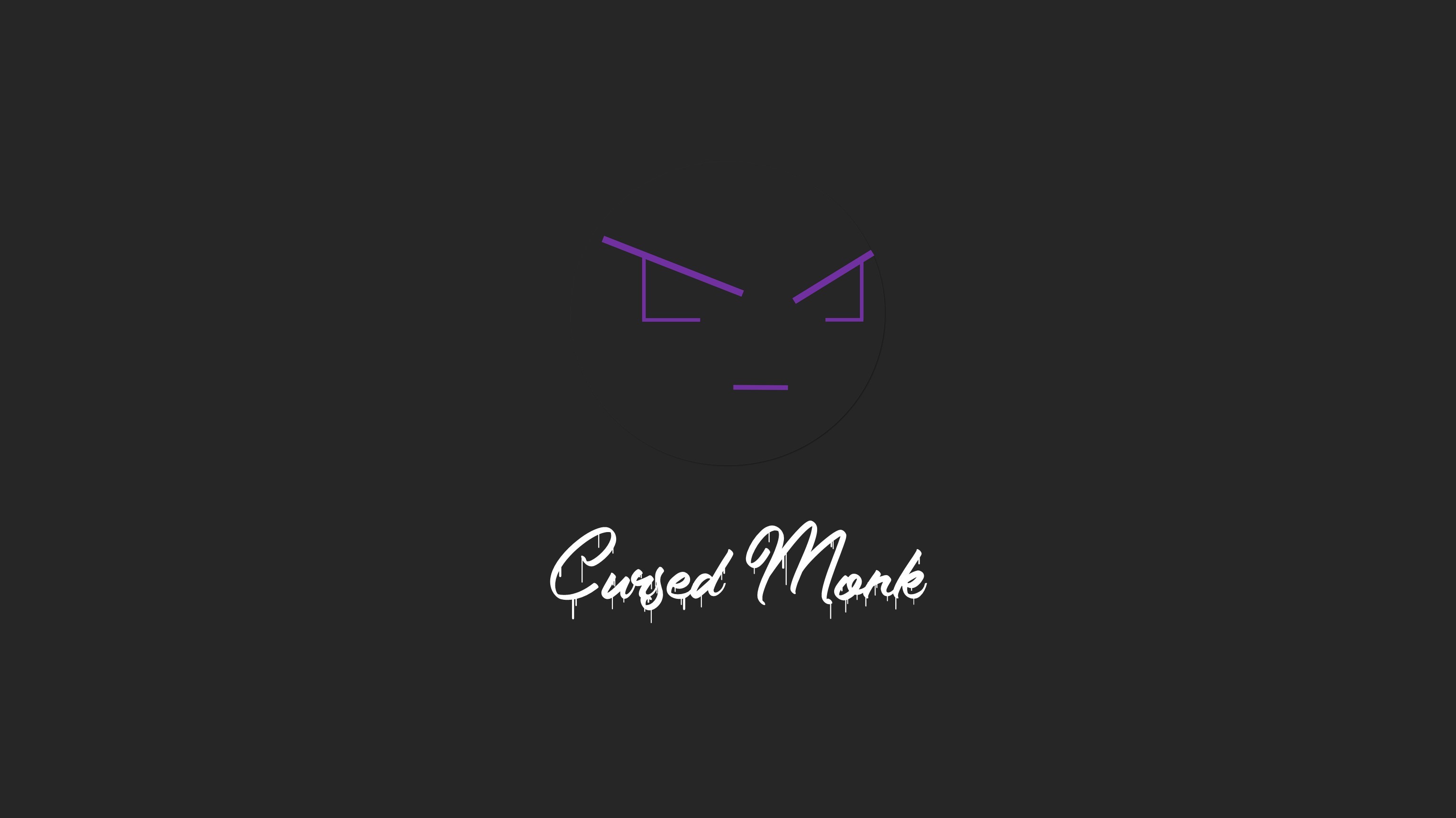 Minimalist angry face logo with text Cursed Monk HD Wallpaper