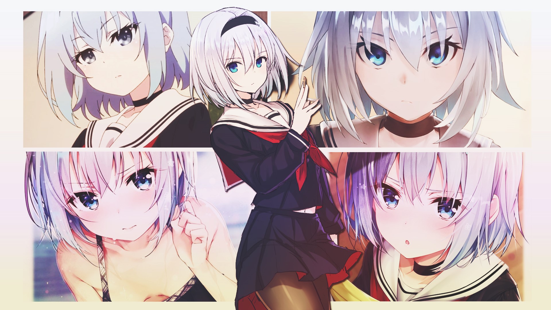 Sora Ginko from Ryuuou no Oshigoto! Anime Collage HD Wallpaper