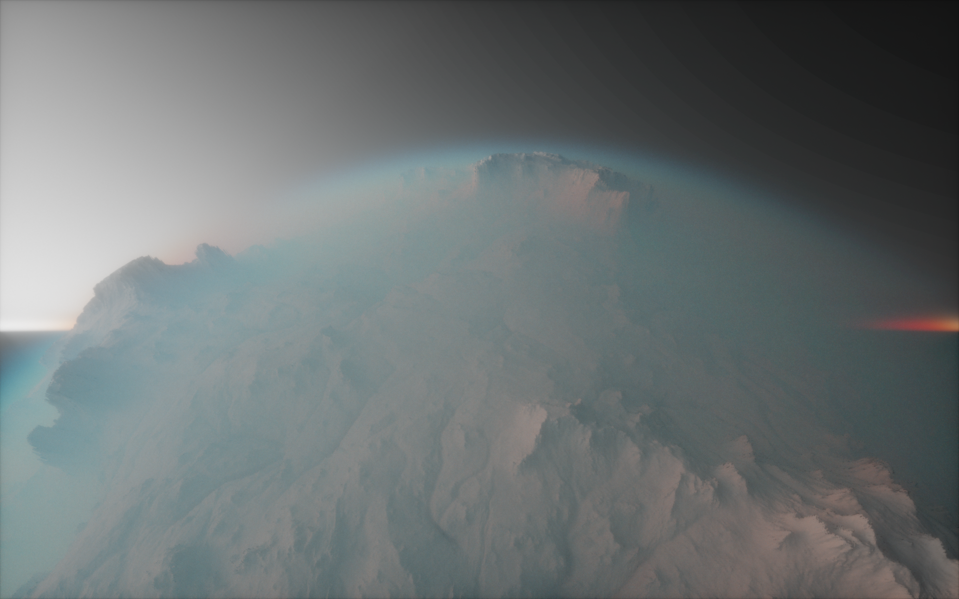 Digital art of a planet's atmosphere from space HD Wallpaper