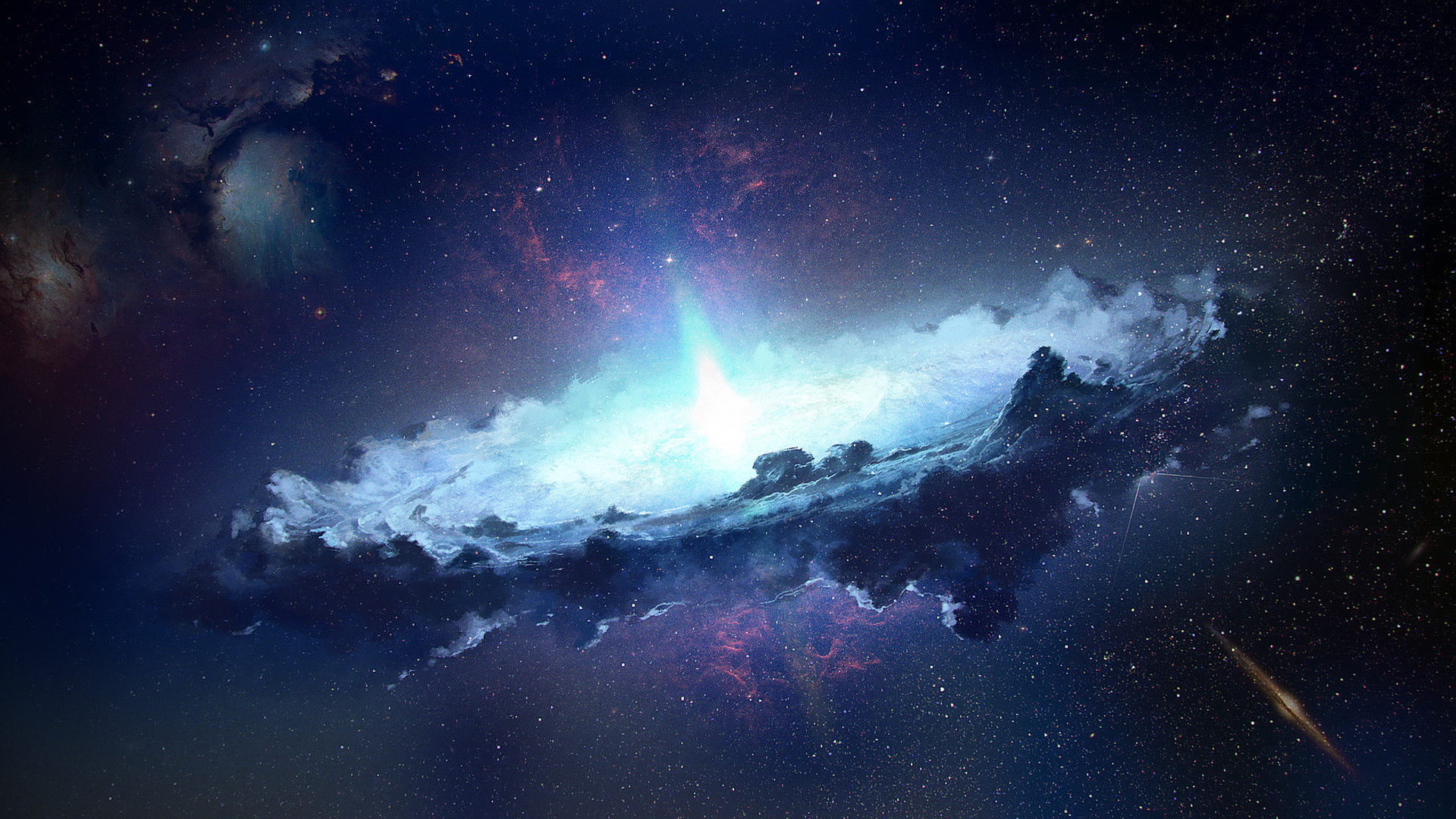 Digital art of a galaxy by Thomas du Crest HD Wallpaper