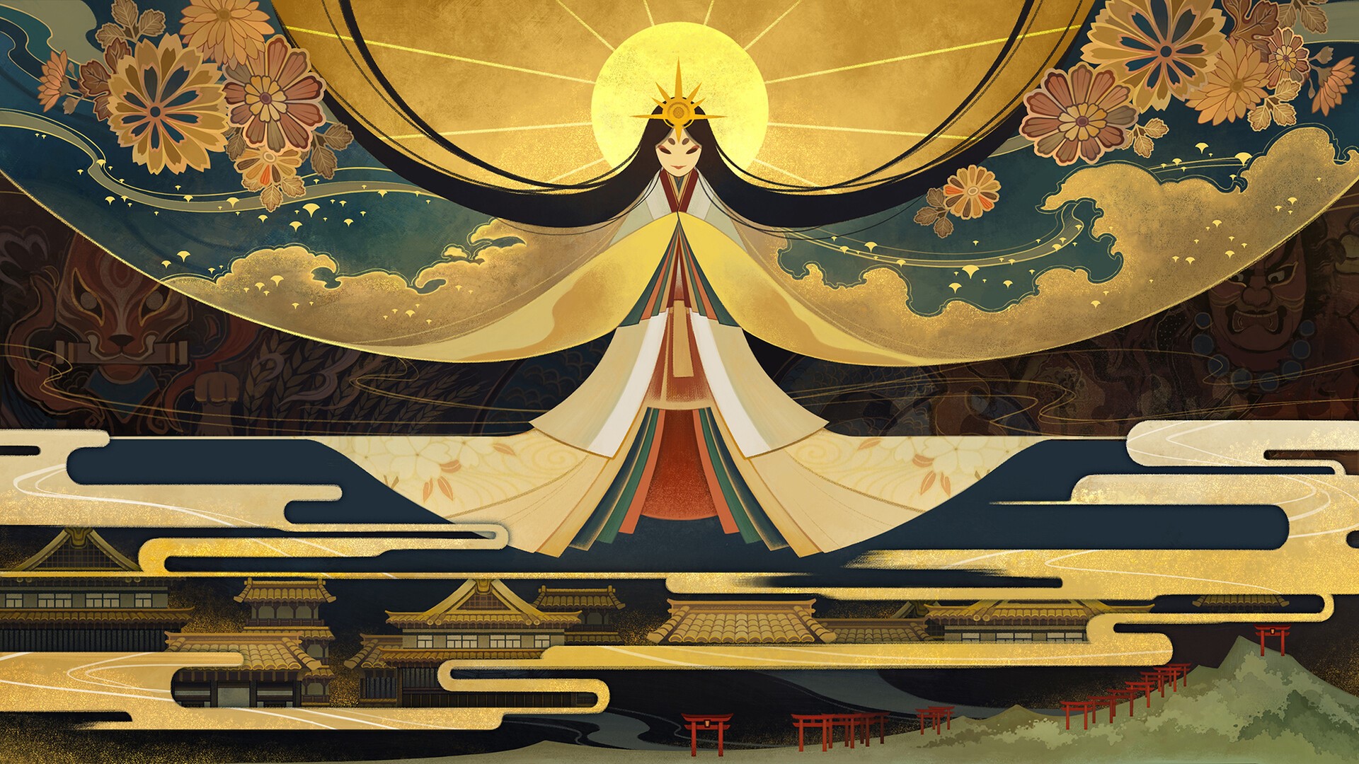 Amaterasu from Japanese Mythology HD Wallpaper
