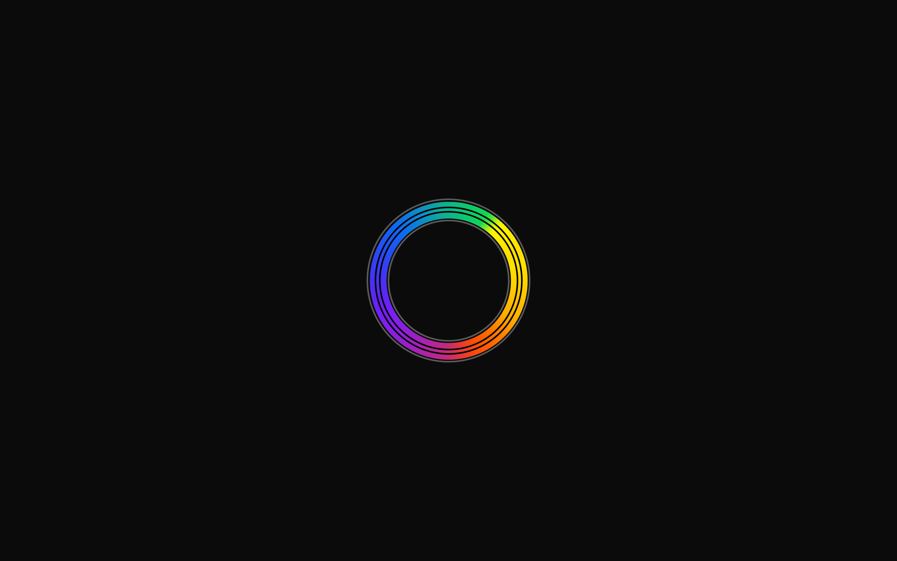 Minimalist rainbow circle on black background HD Wallpaper