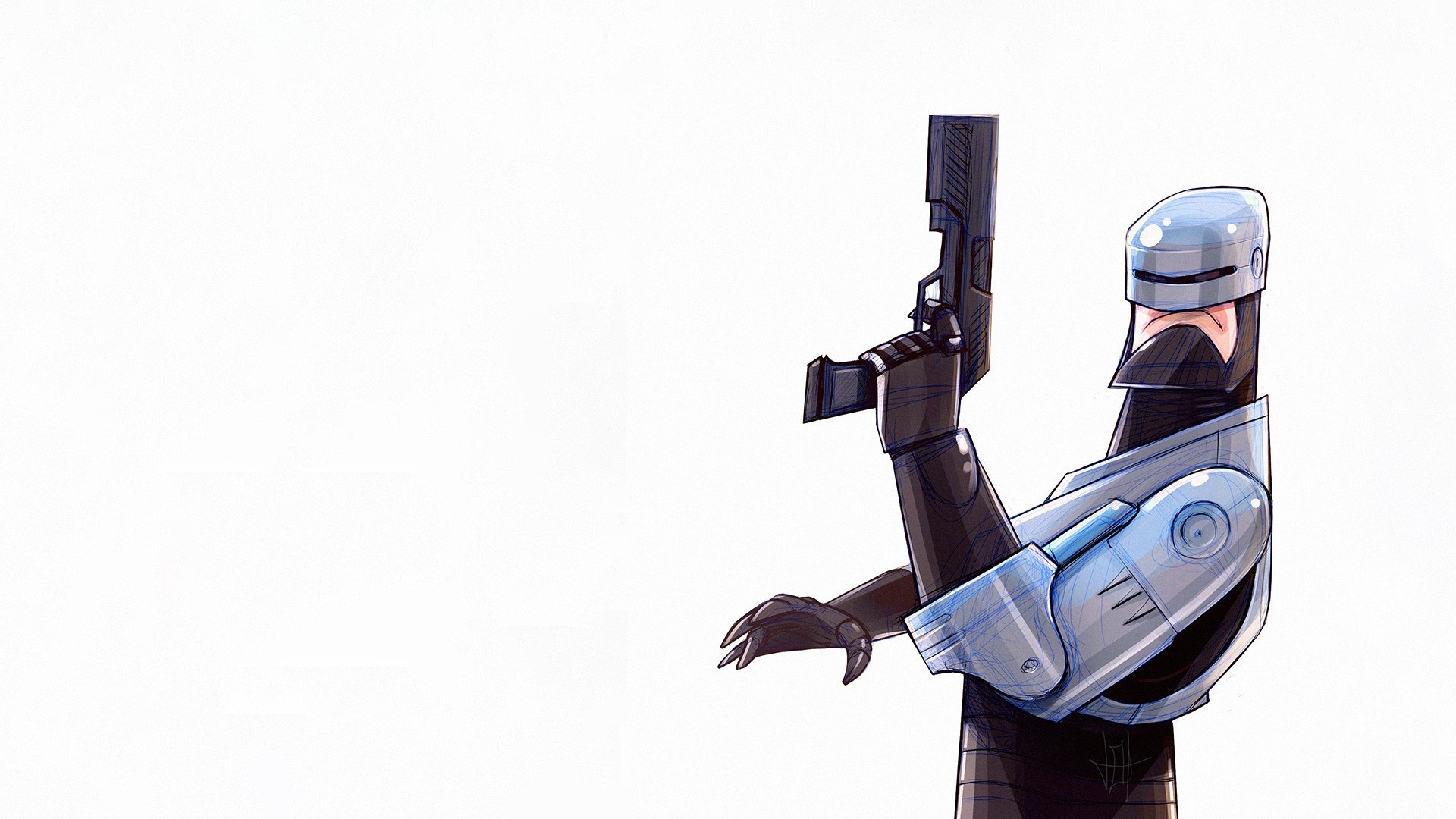 RoboCop holding a gun HD Wallpaper