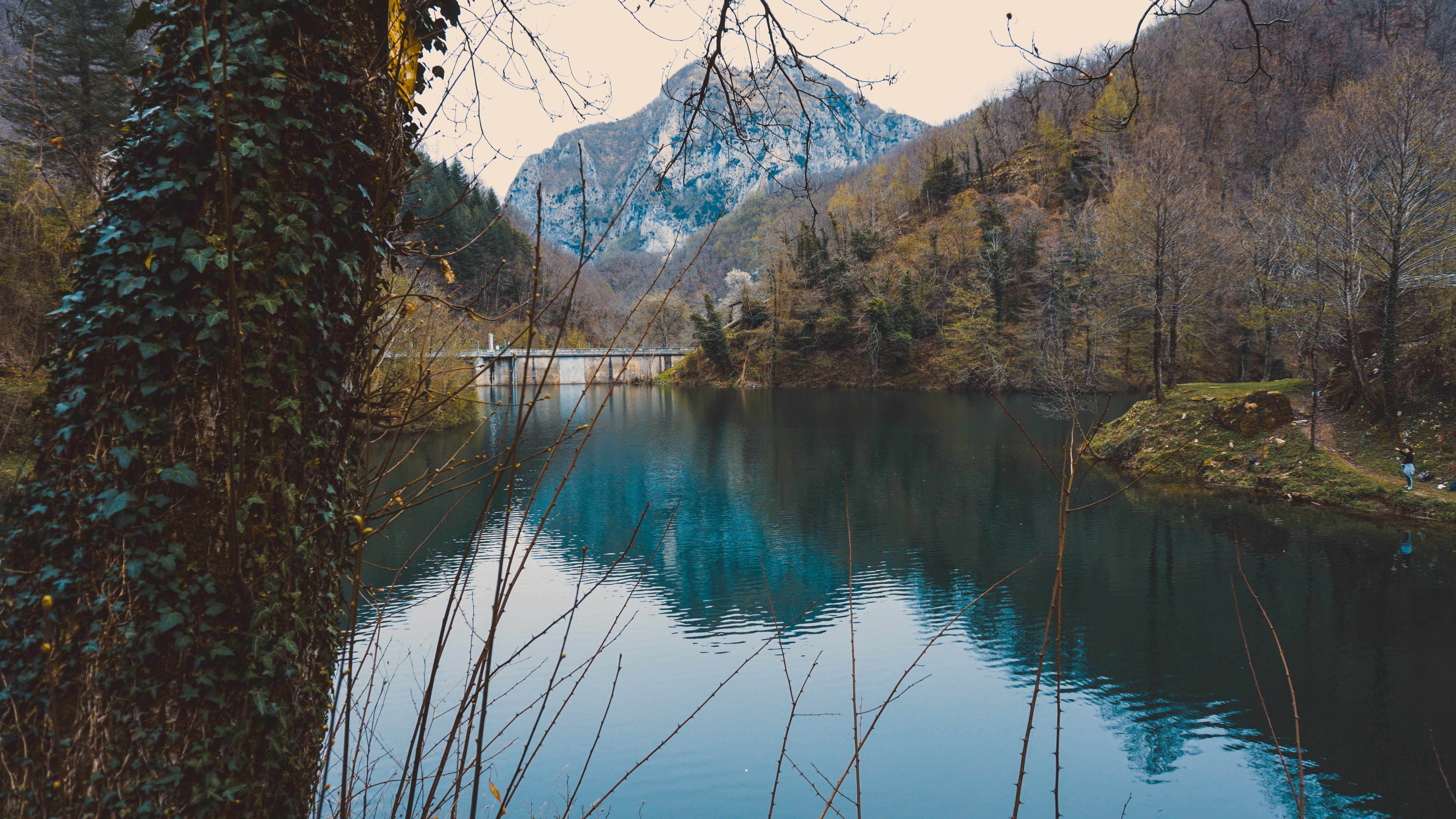 4K Nature Landscape Lake with Mountain Reflection HD Wallpaper