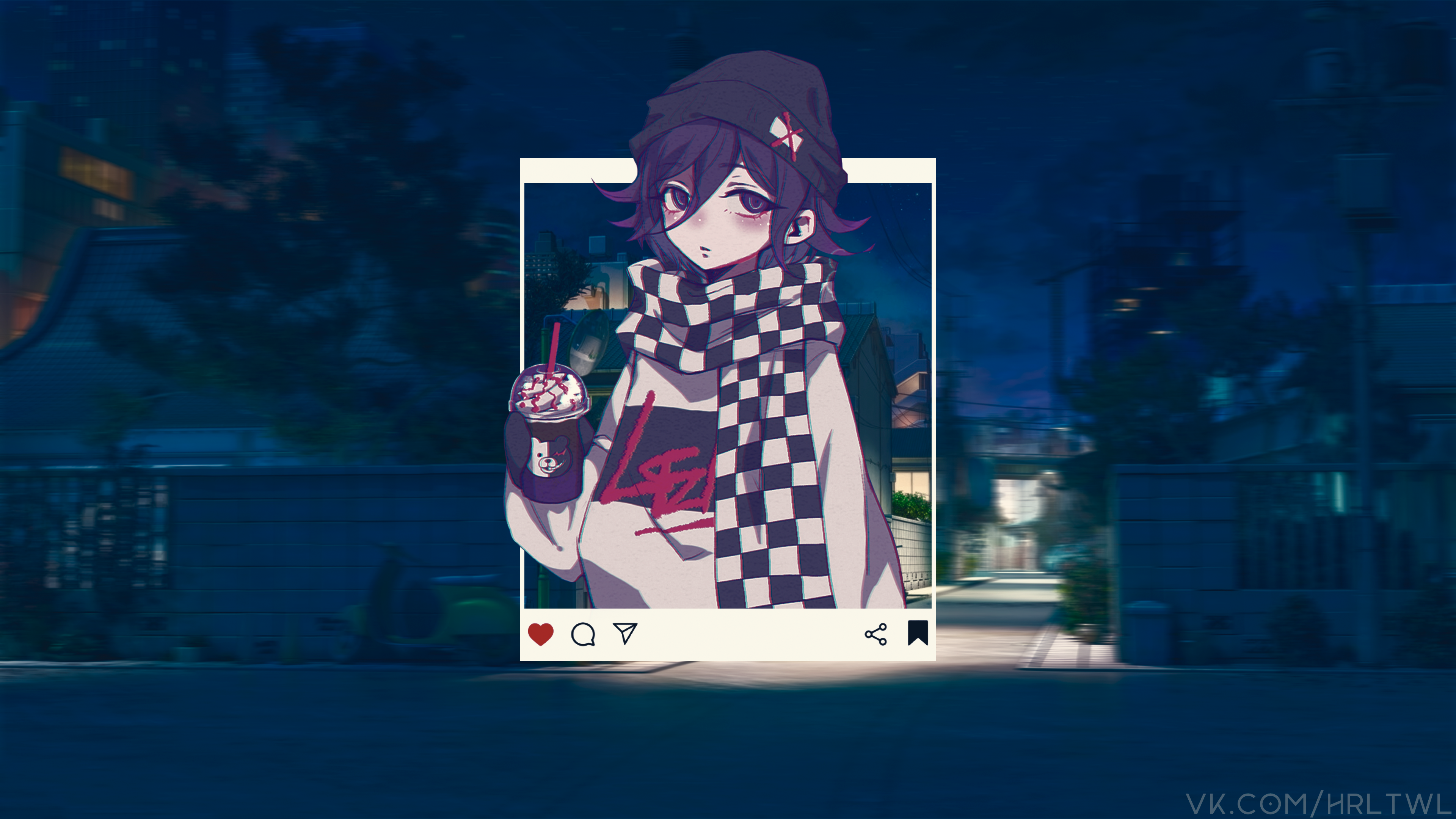 Kokichi Ouma from Danganronpa holding a drink HD Wallpaper