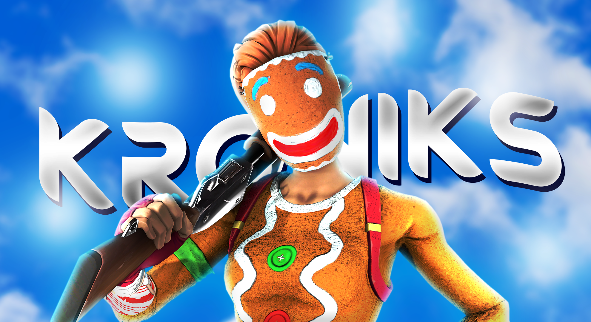 Fortnite Gingerbread Skin with KROONKS text HD Wallpaper