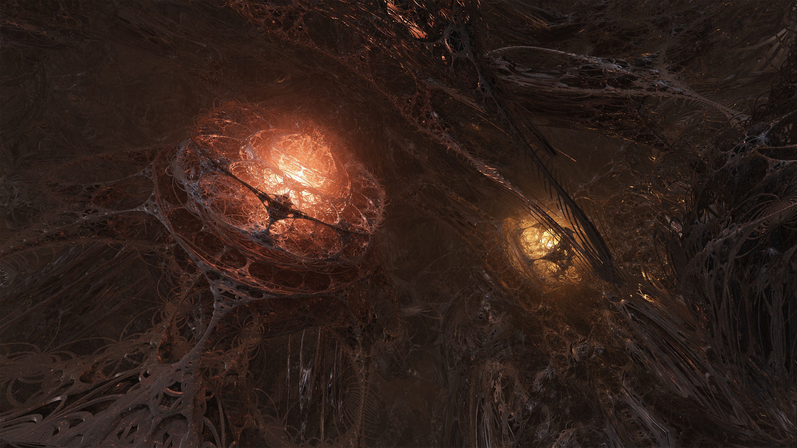 3D fractal generated with Mandelbulber HD Wallpaper