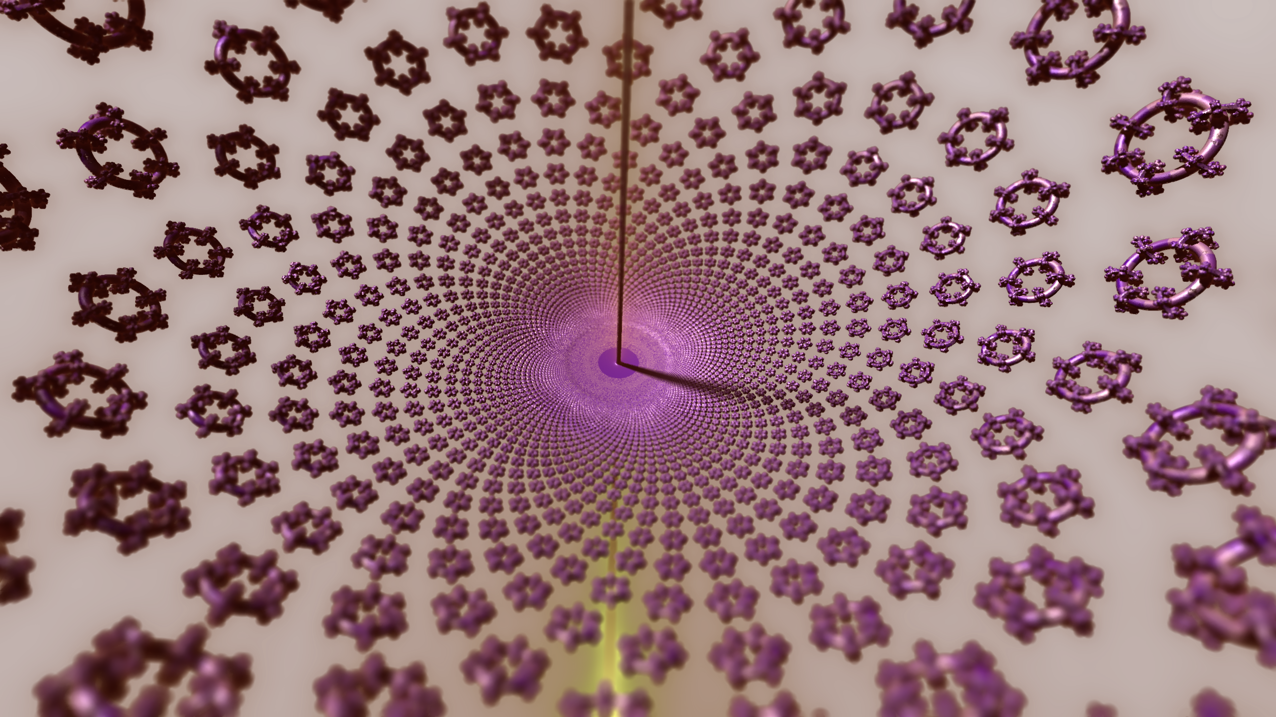 Mandelbulber fractal art with purple rings HD Wallpaper