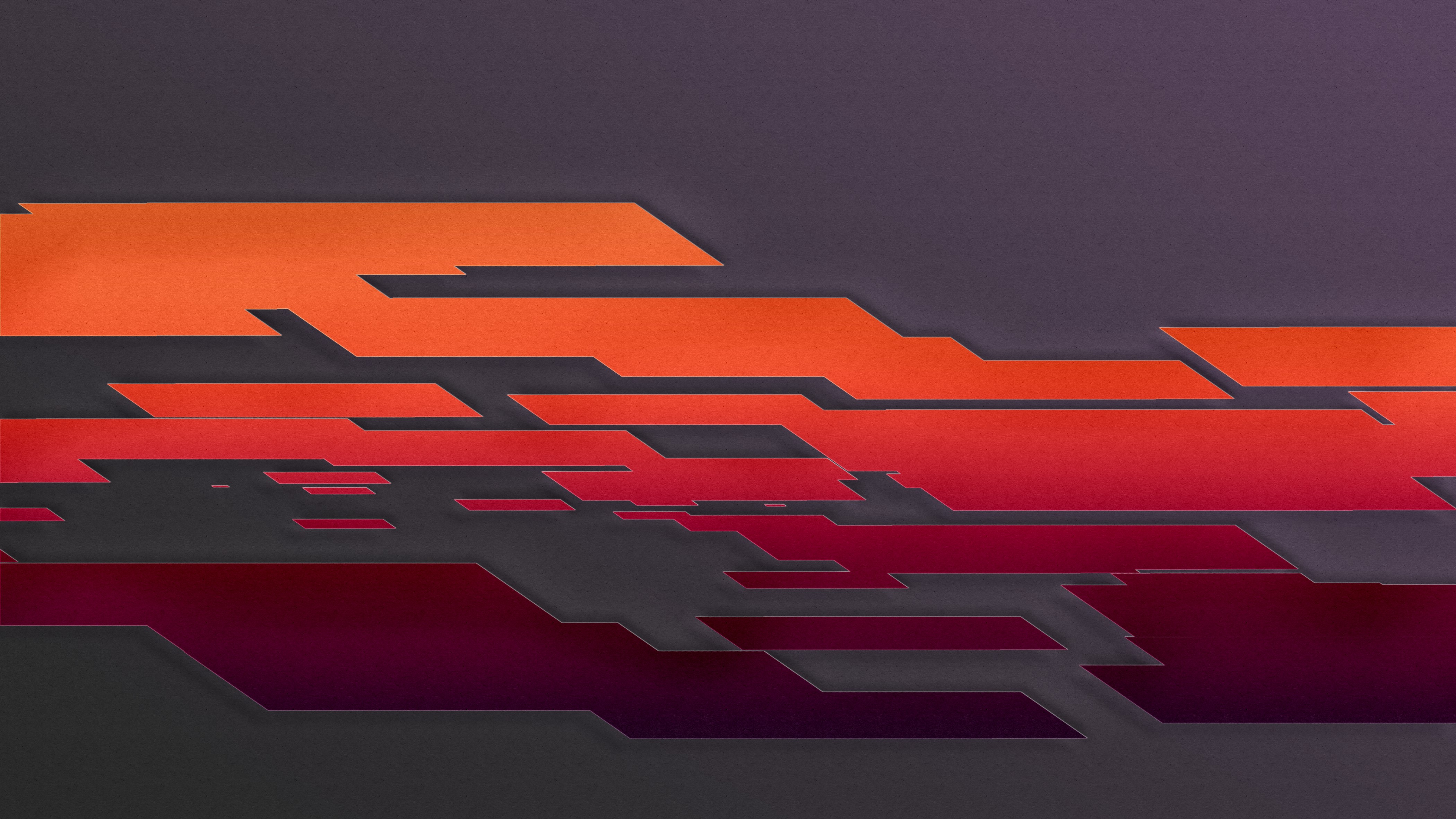 Abstract digital art with orange and red lines HD Wallpaper