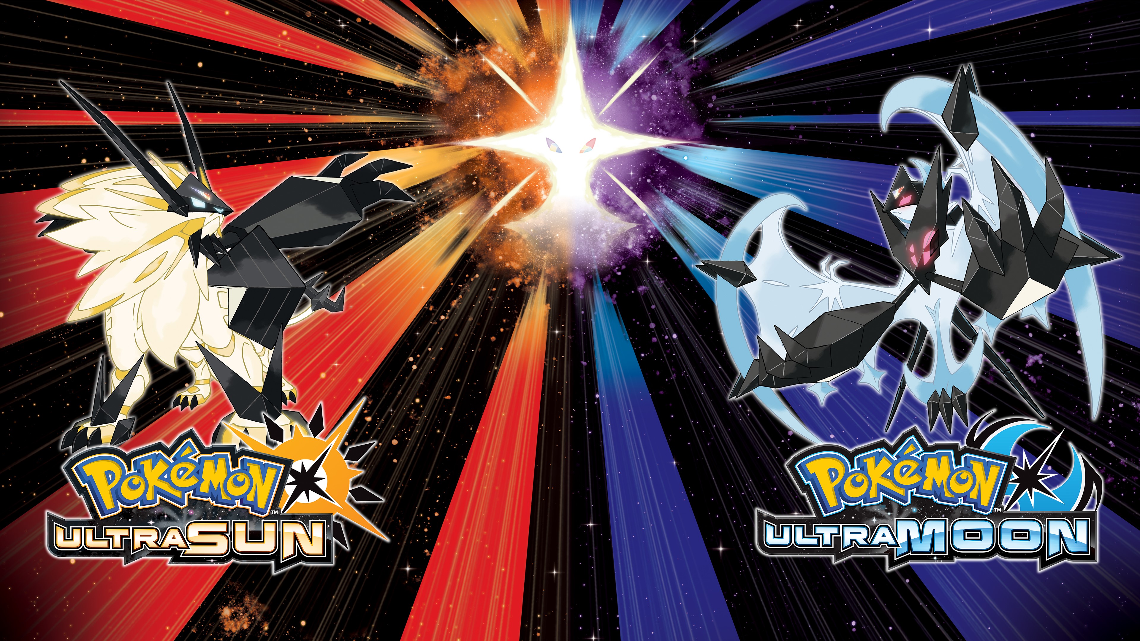 4K Pokémon Ultra Sun and Ultra Moon Solgaleo and Lunala HD Wallpaper