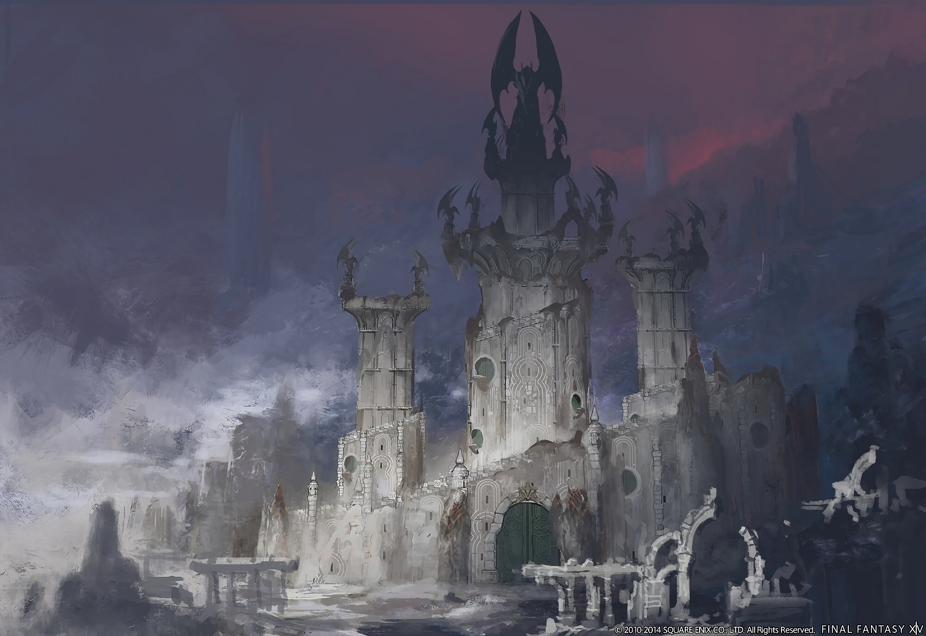 Final Fantasy XIV: A Realm Reborn Castle Artwork HD Wallpaper