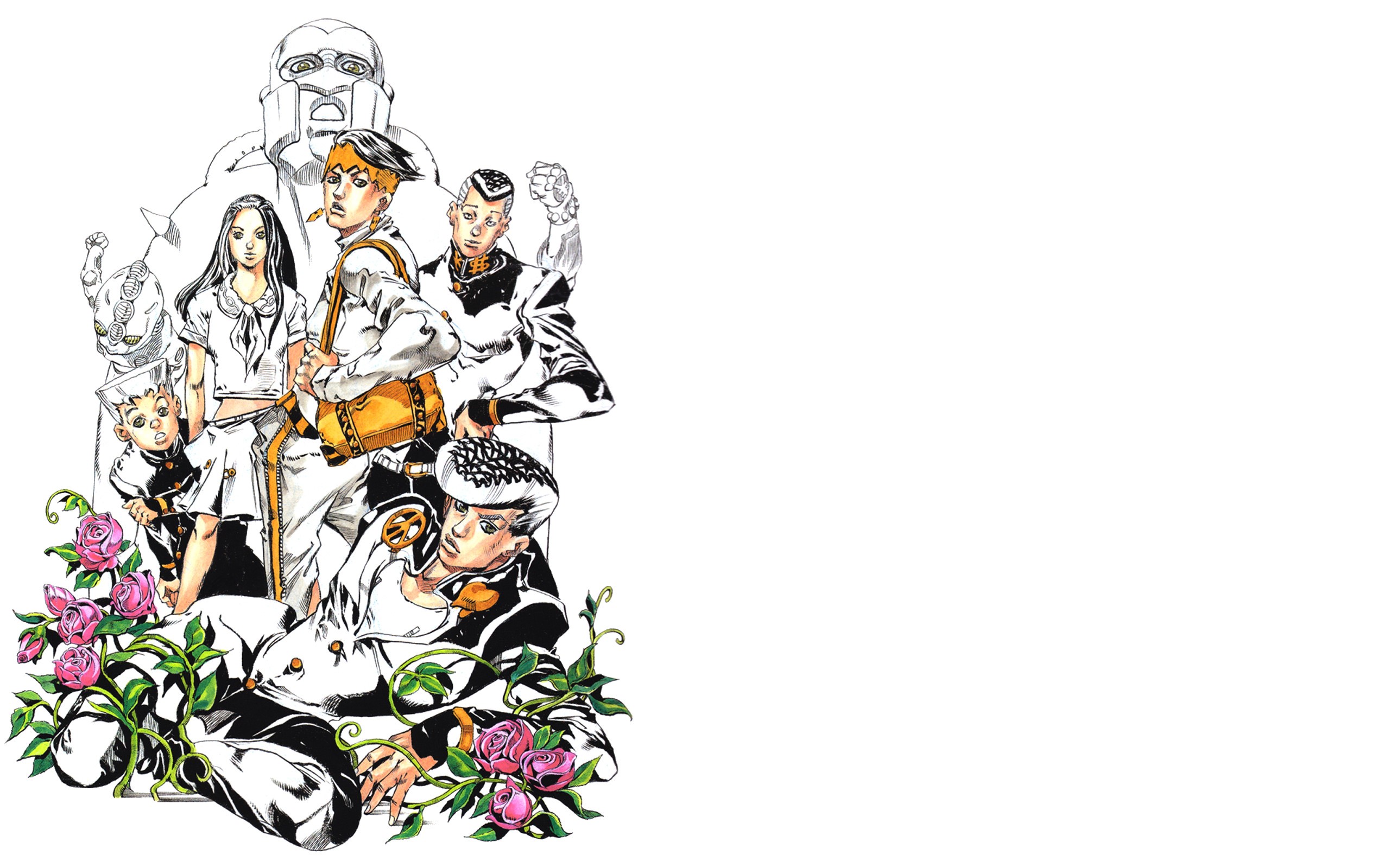 JoJo's Bizarre Adventure characters with roses HD Wallpaper