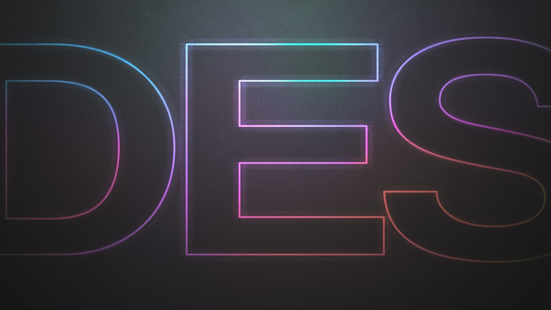 Digital art with neon letters HD Wallpaper